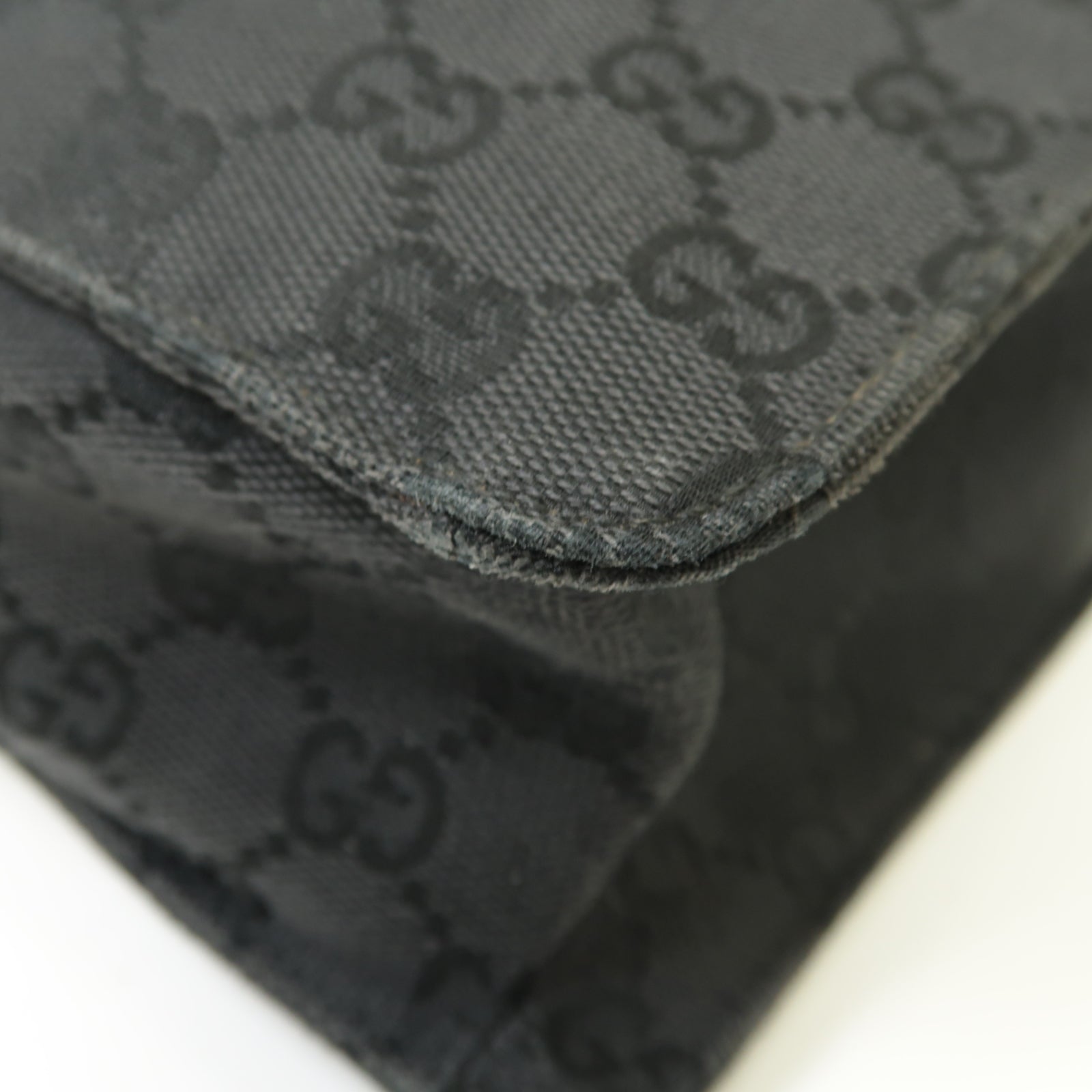 GUCCI 帆布Shoulder Bag銀扣肩背袋黒色