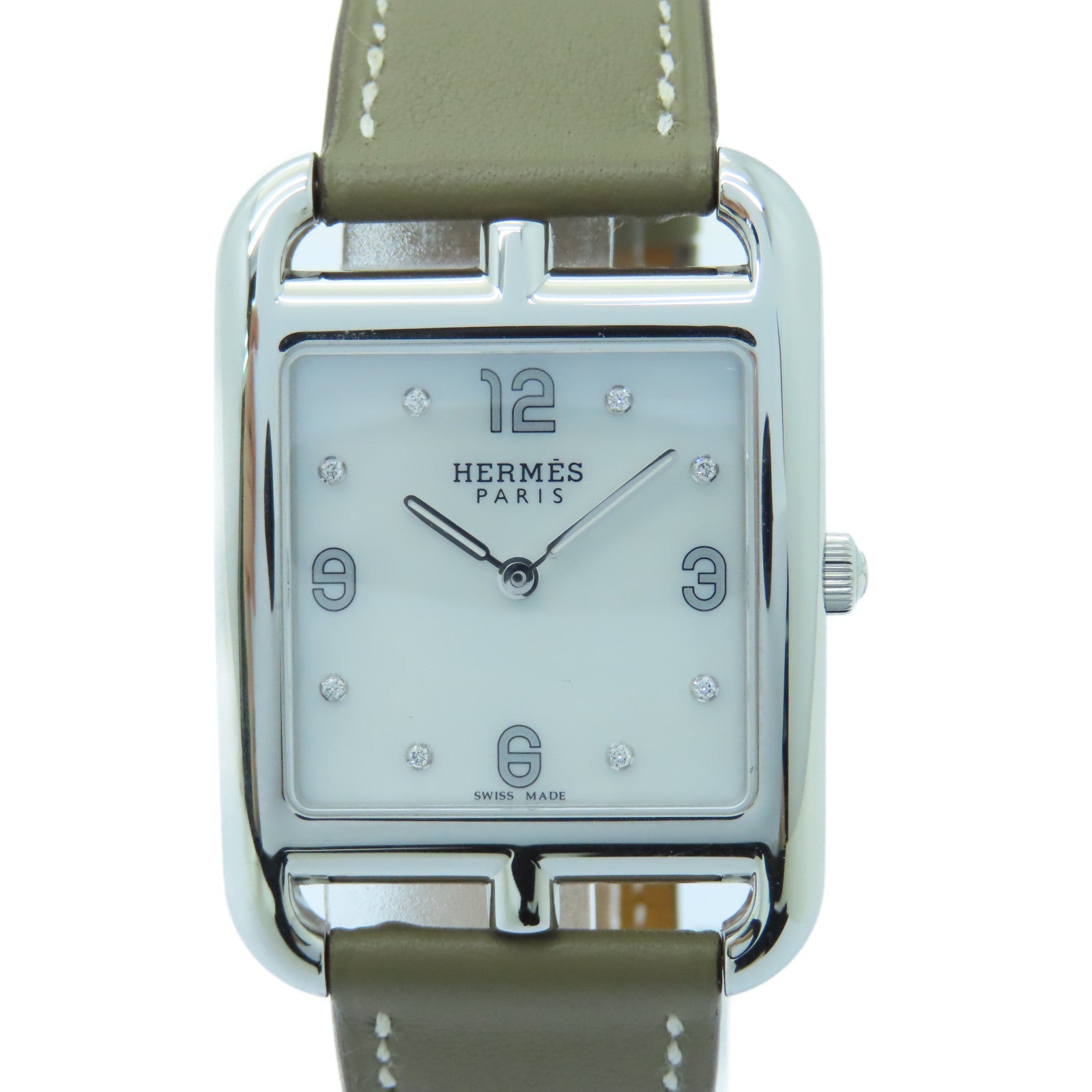 HERMES Cape Cod Watch不鏽鋼手錶石英機芯白色