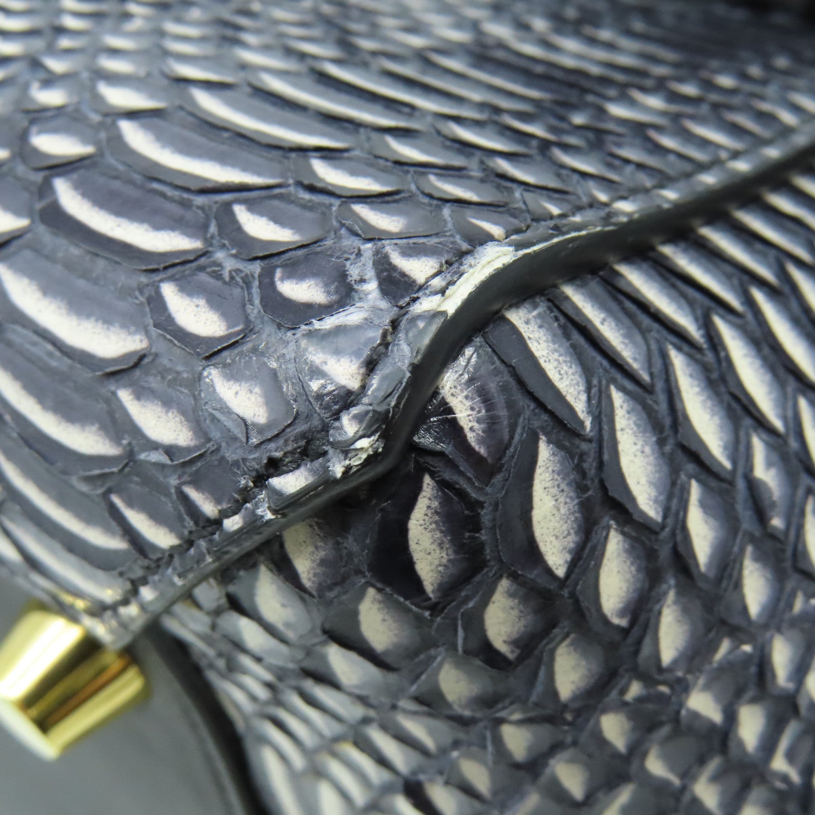 CELINE 蛇皮皮革/牛皮皮革Belt Bag 2Way Shoulder Bag手挽肩背兩用袋黑色/白色