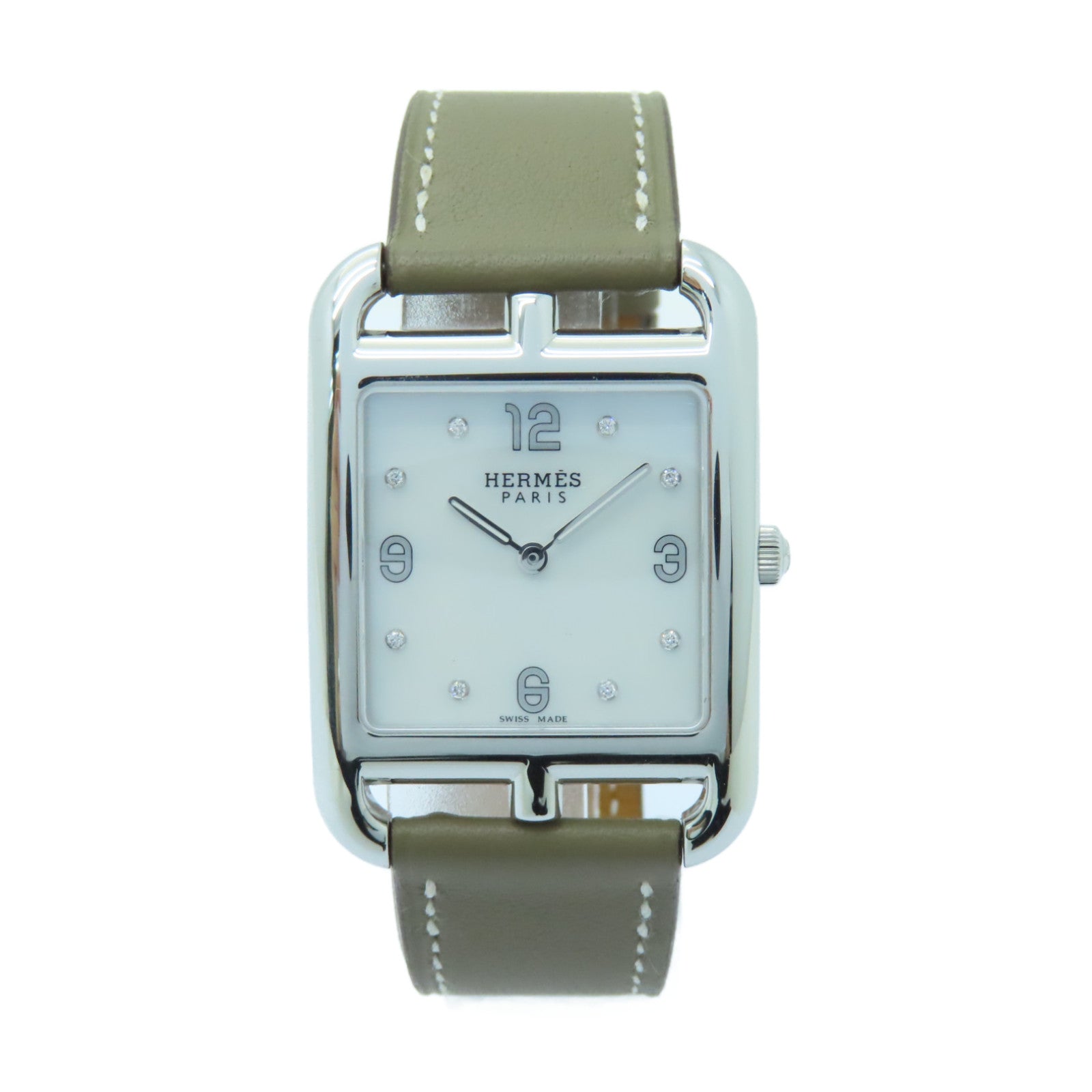 HERMES Cape Cod Watch不鏽鋼手錶石英機芯白色
