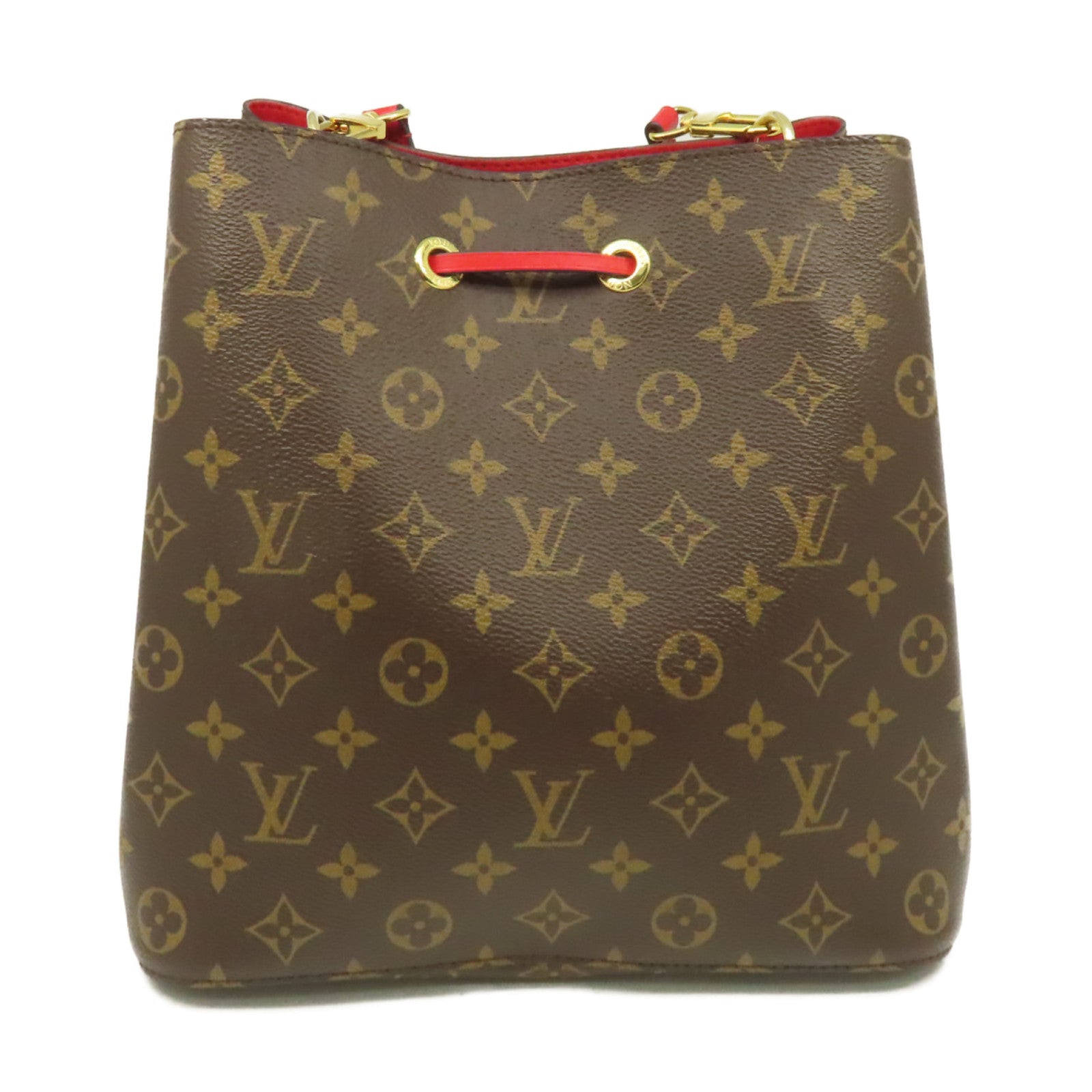 LOUIS VUITTON Monogram NeoNoe MM Shoulder Bag手挽肩背兩用袋啡色/紅色