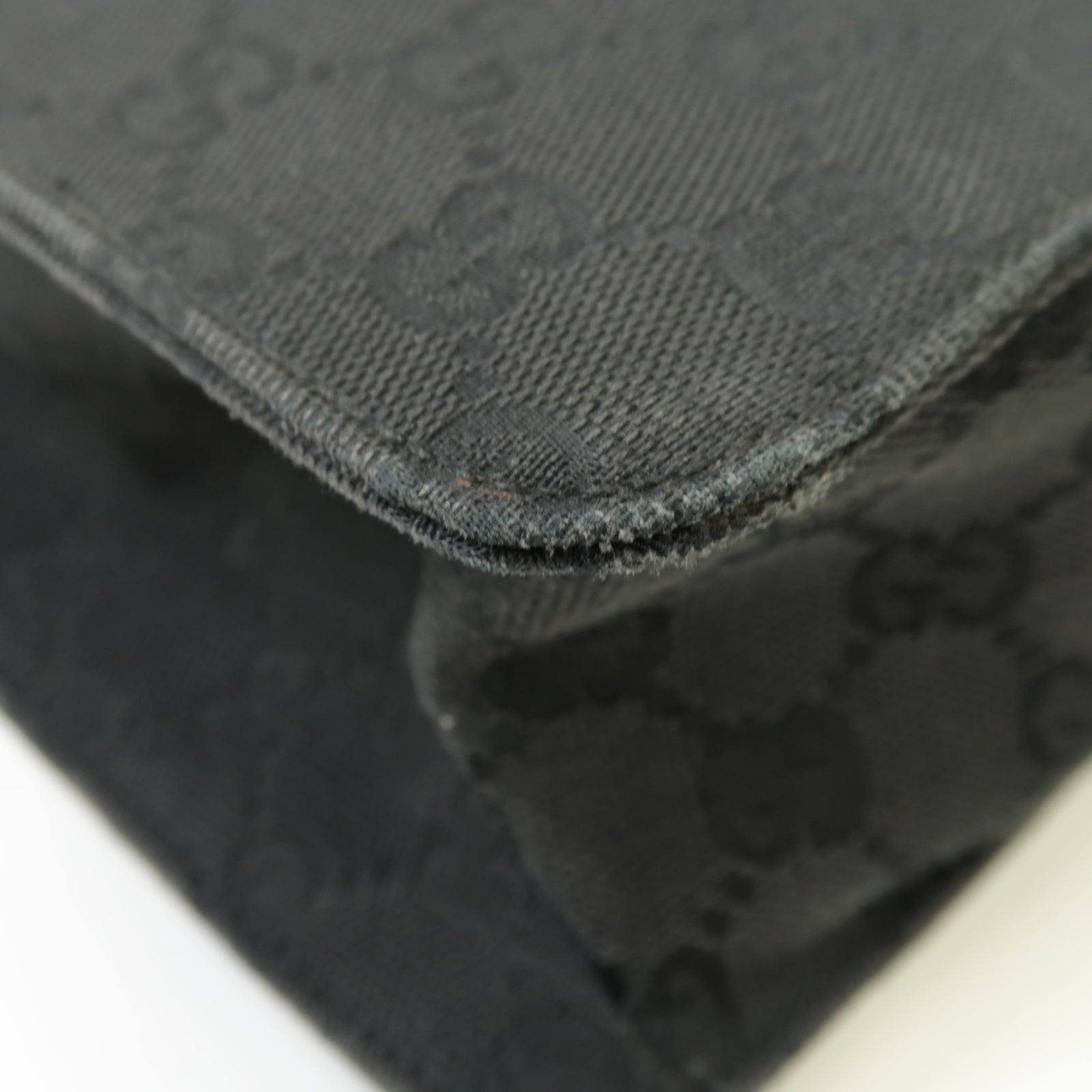 GUCCI 帆布Shoulder Bag銀扣肩背袋黒色