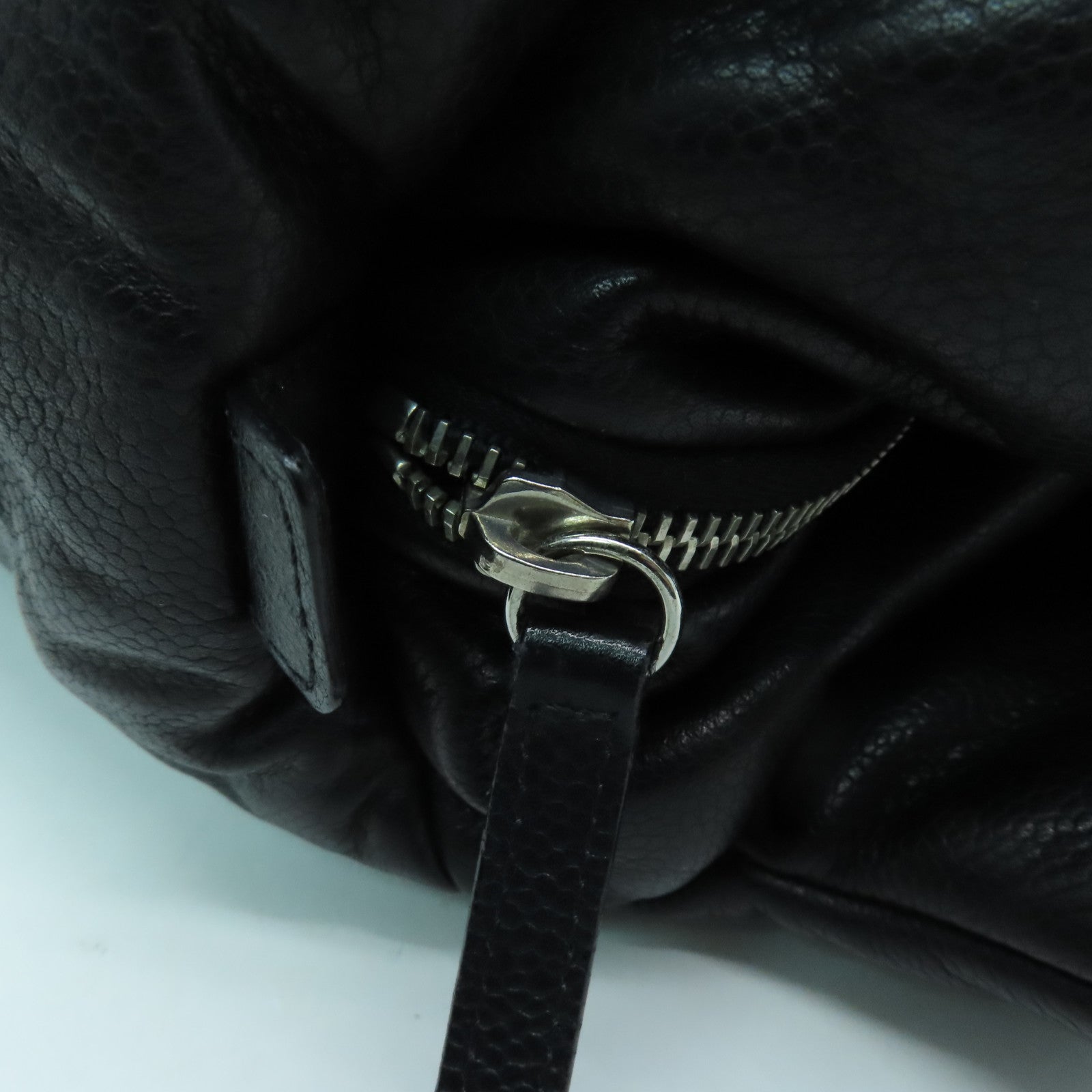 CHANEL diamond Caviar leather CoCo Cocoon silver buckle handle bag black