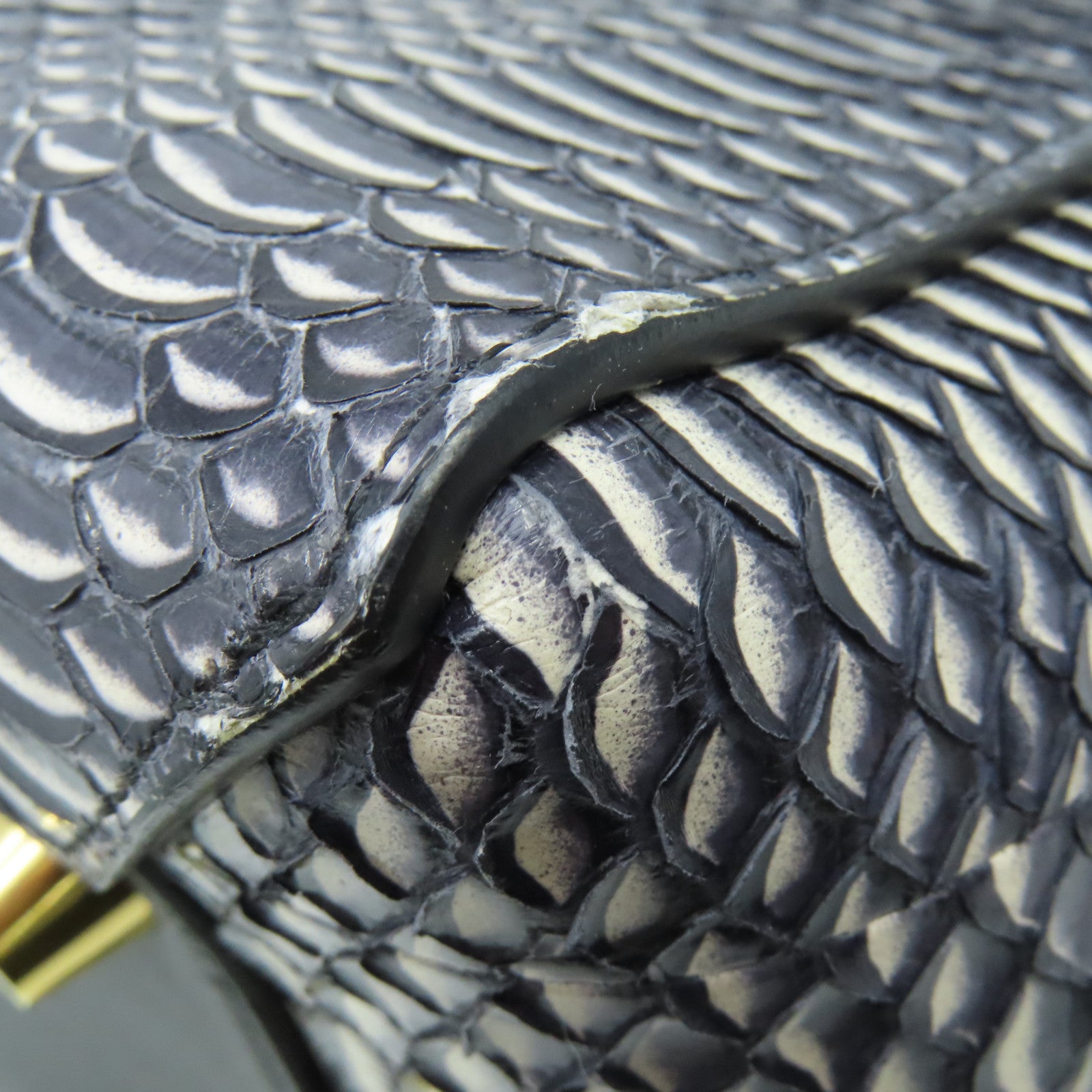 CELINE 蛇皮皮革/牛皮皮革Belt Bag 2Way Shoulder Bag手挽肩背兩用袋黑色/白色