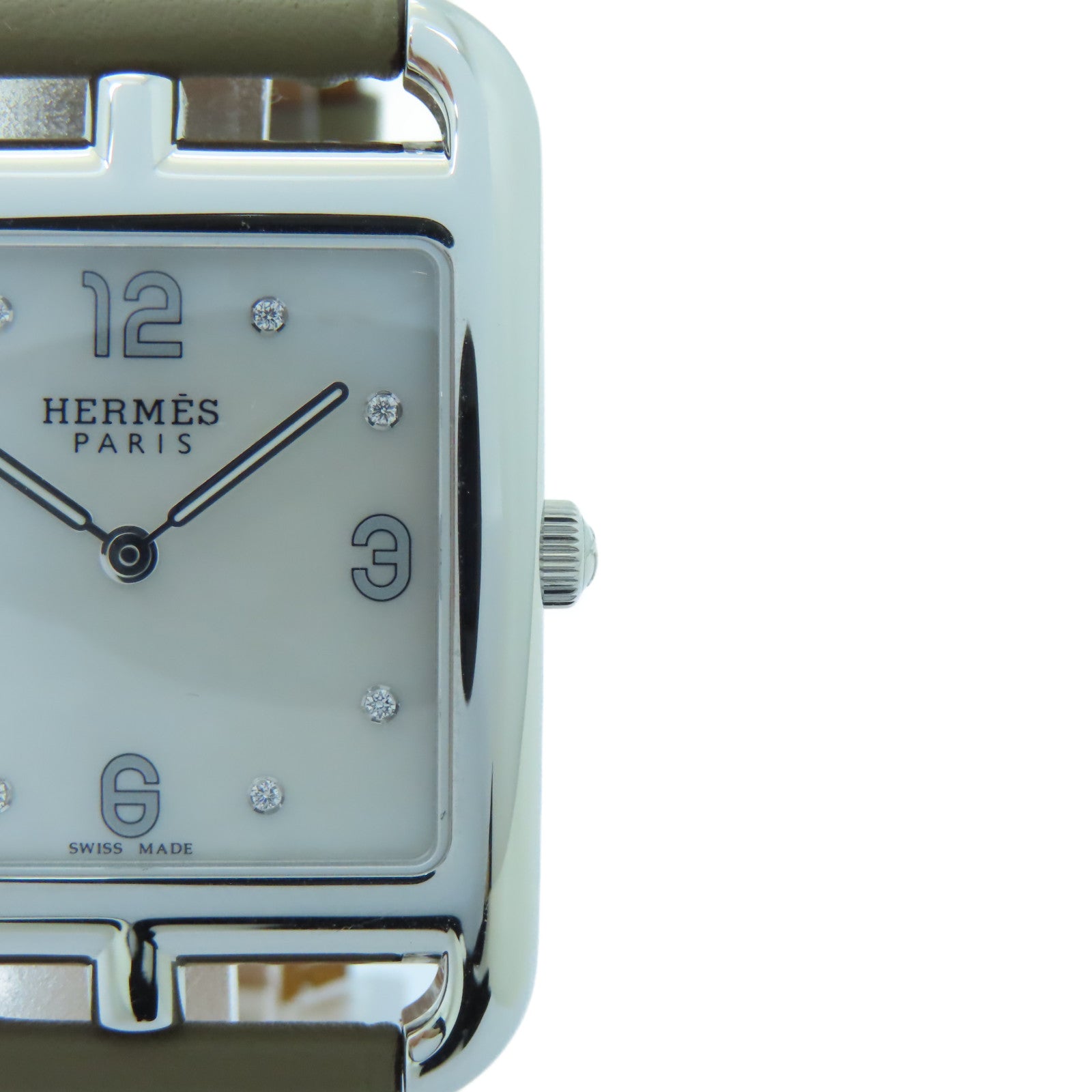 HERMES Cape Cod Watch不鏽鋼手錶石英機芯白色
