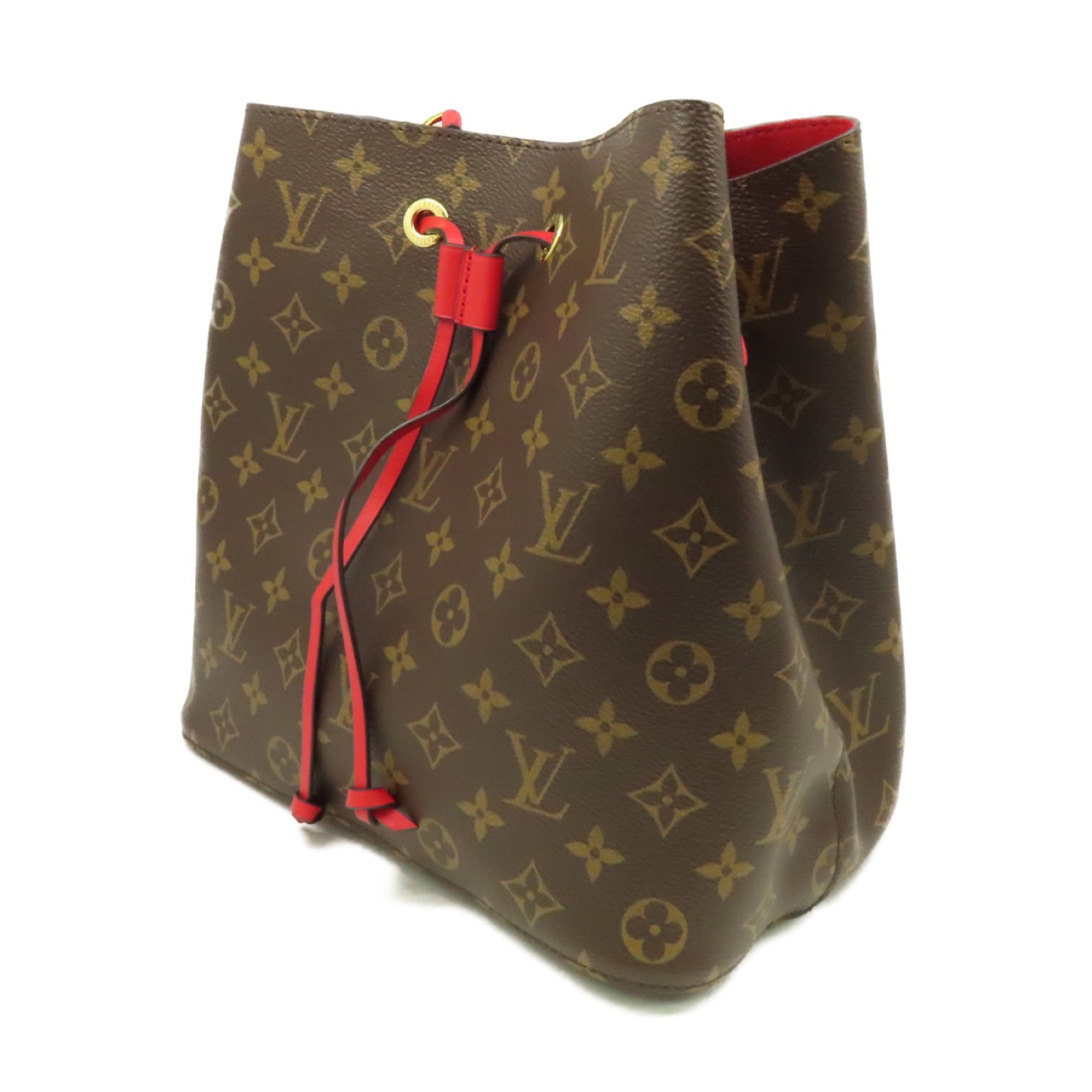 LOUIS VUITTON Monogram NeoNoe MM Shoulder Bag手挽肩背兩用袋啡色/紅色