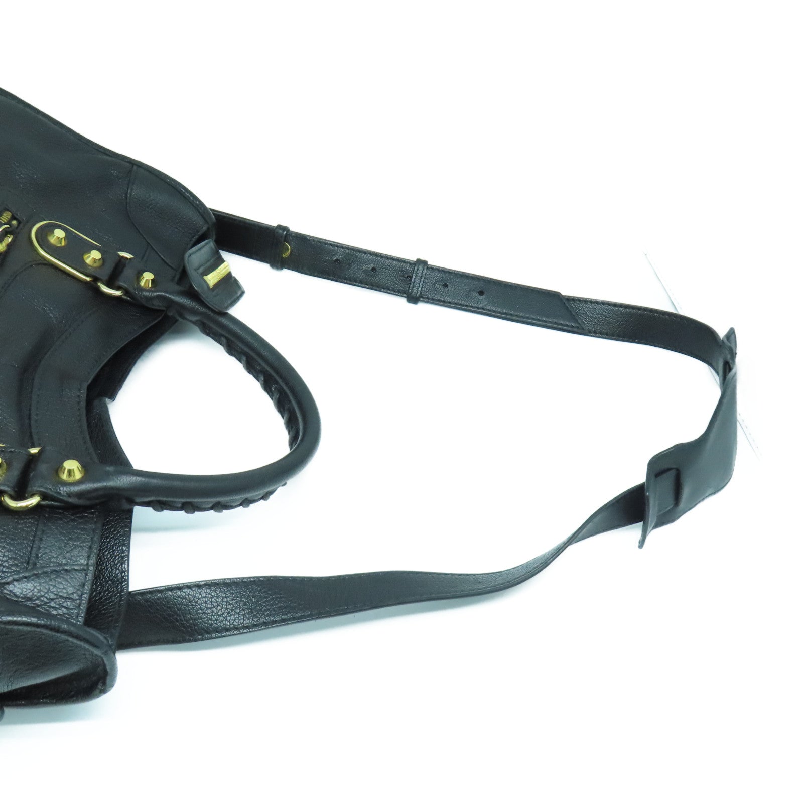 BALENCIAGA 牛皮皮革City金扣手挽肩背兩用袋黑色