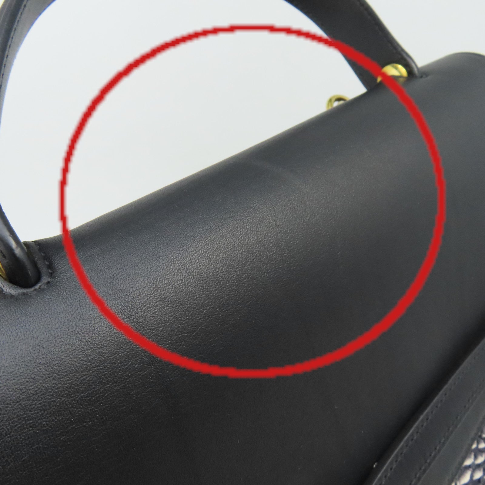 CELINE 蛇皮皮革/牛皮皮革Belt Bag 2Way Shoulder Bag手挽肩背兩用袋黑色/白色