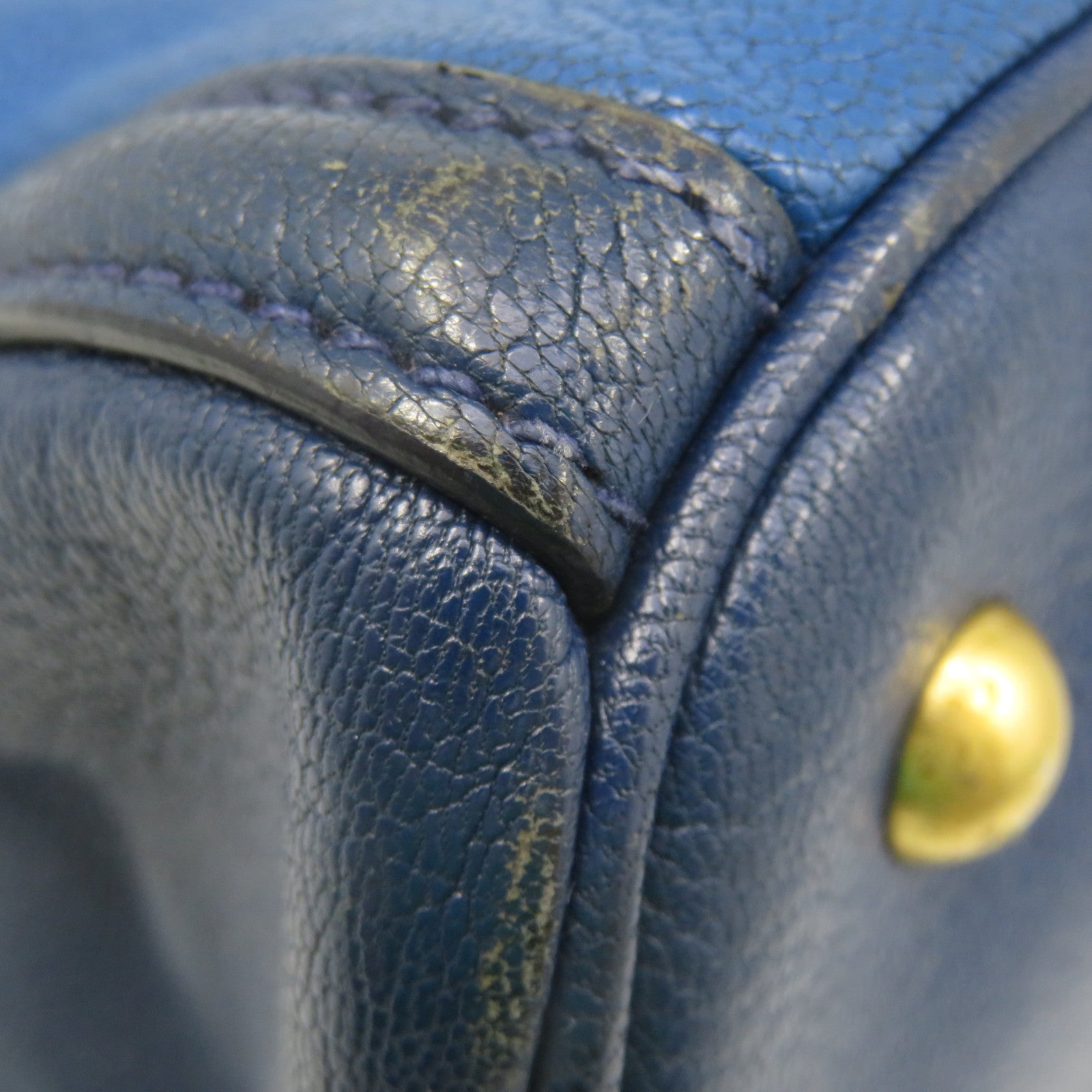 Miu Miu Cowhide Leather 2Way Shoulder Bag Handle Shoulder Bag Blue