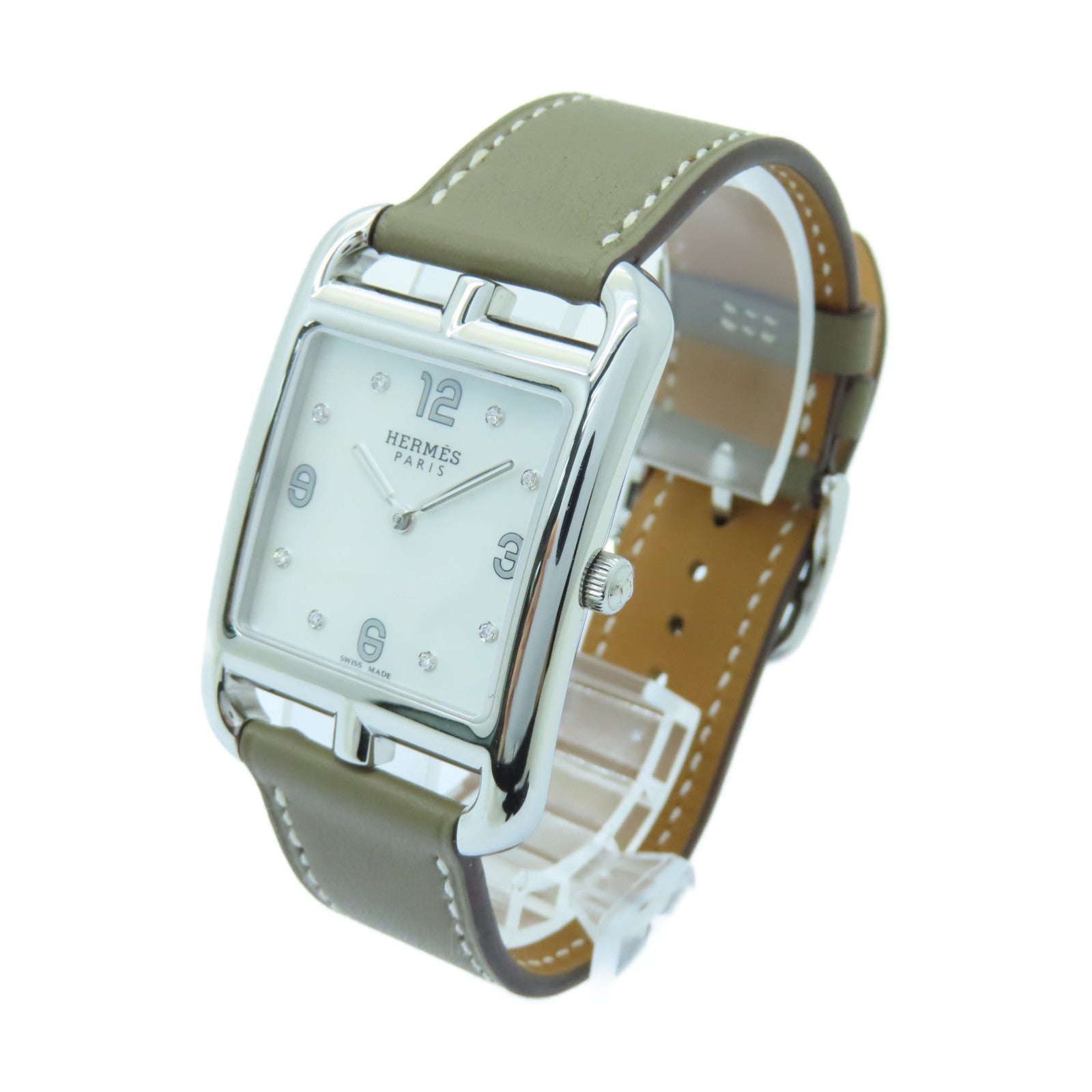HERMES Cape Cod Watch不鏽鋼手錶石英機芯白色