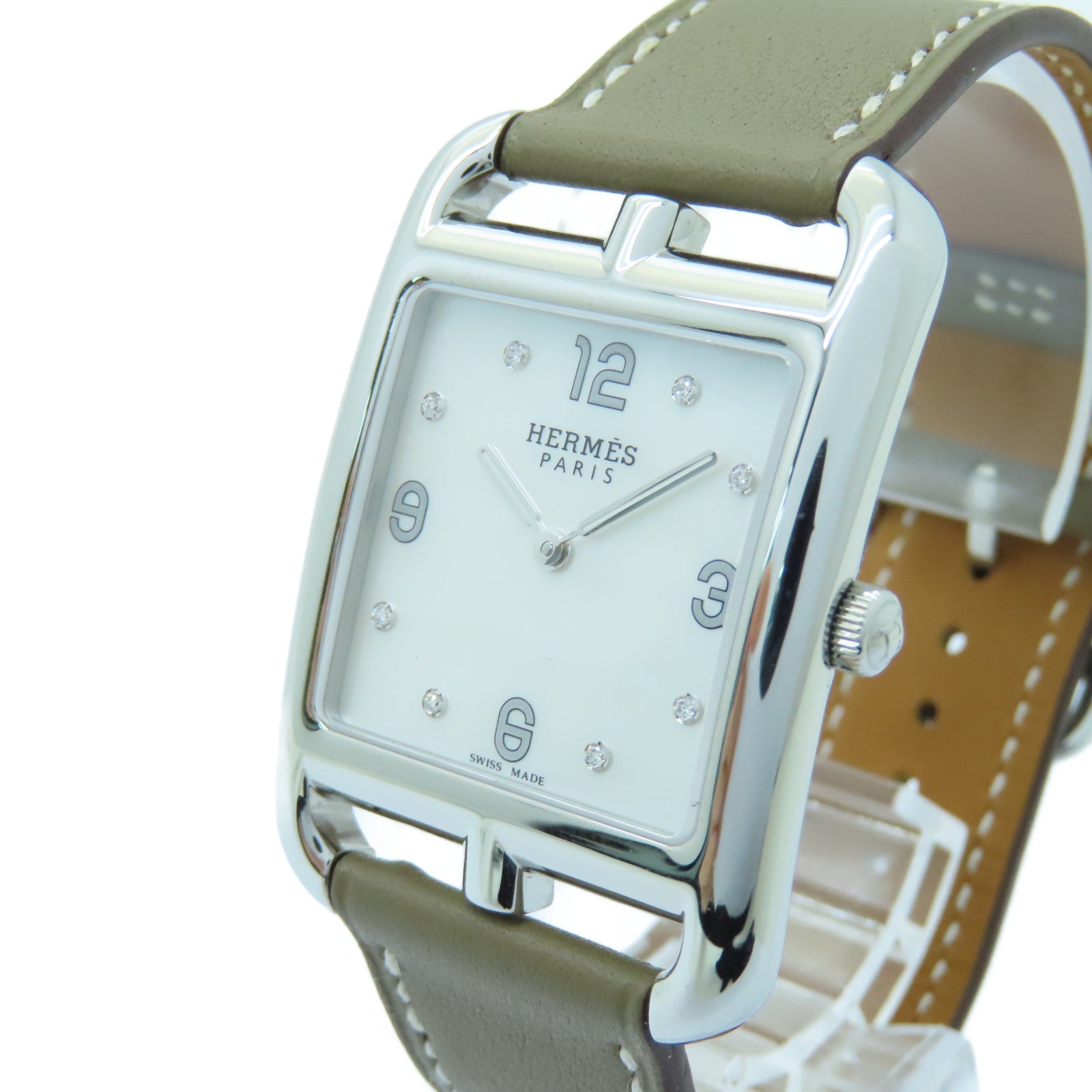 HERMES Cape Cod Watch不鏽鋼手錶石英機芯白色