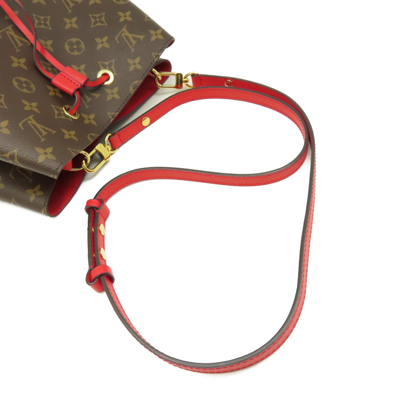 LOUIS VUITTON Monogram NeoNoe MM Shoulder Bag手挽肩背兩用袋啡色/紅色