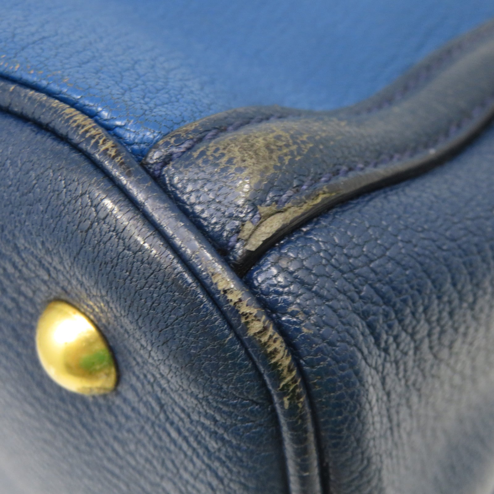 Miu Miu Cowhide Leather 2Way Shoulder Bag Handle Shoulder Bag Blue