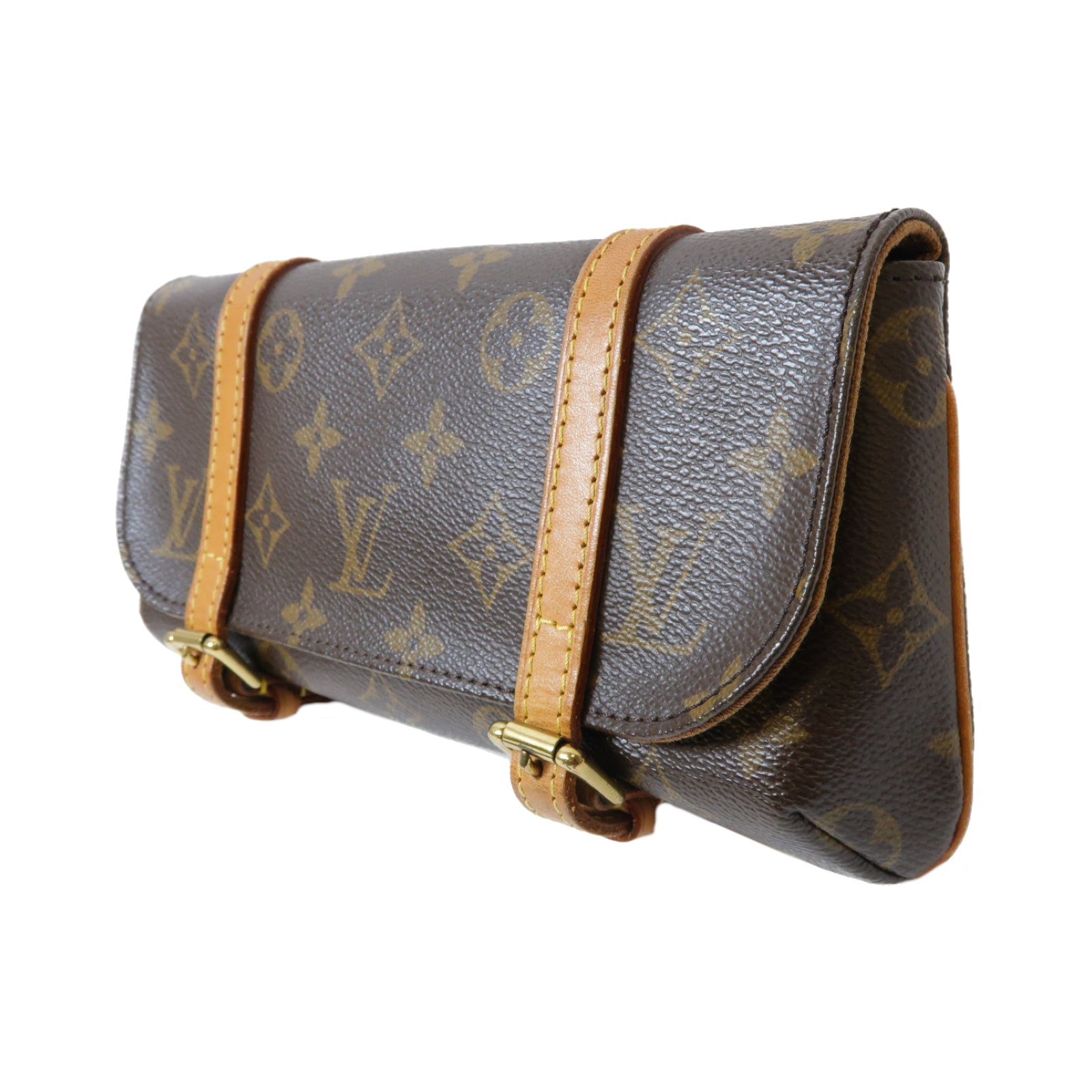 LOUIS VUITTON Monogram Pochette Marelle金扣肩背袋啡色
