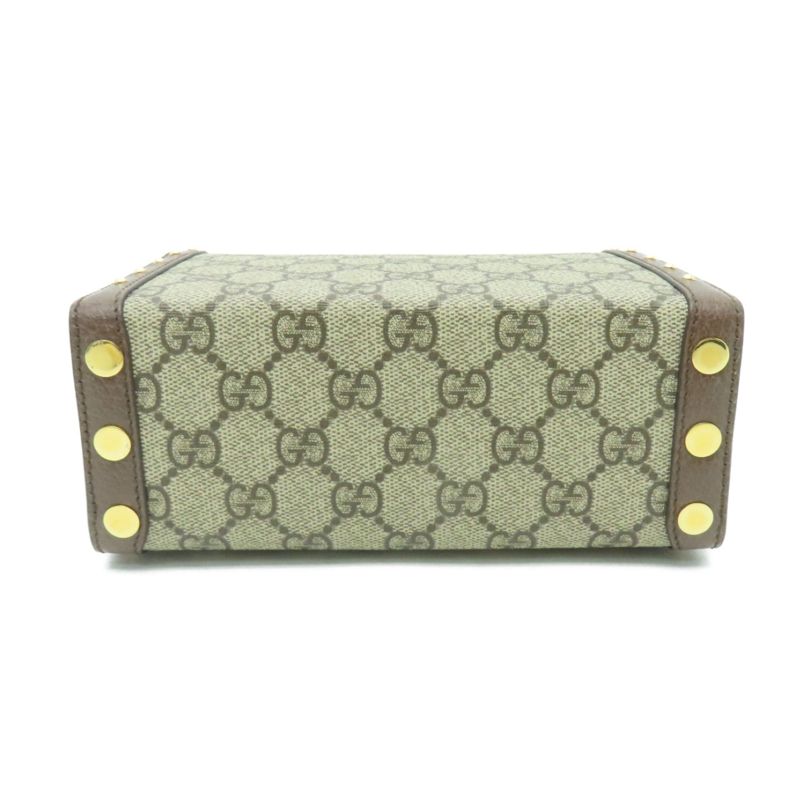 GUCCI 塗層帆布GG MINI BAG金扣肩背袋啡色