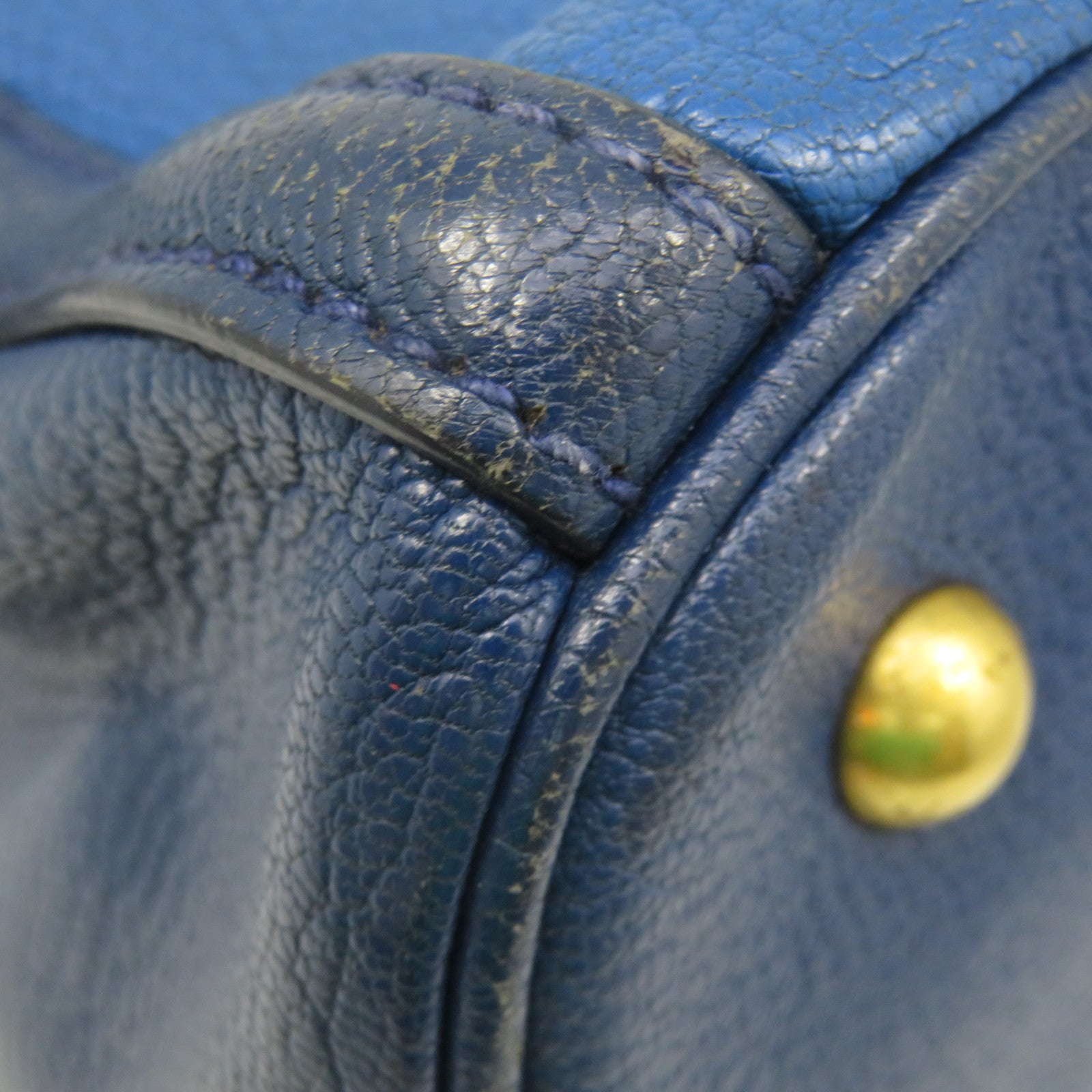 Miu Miu Cowhide Leather 2Way Shoulder Bag Handle Shoulder Bag Blue