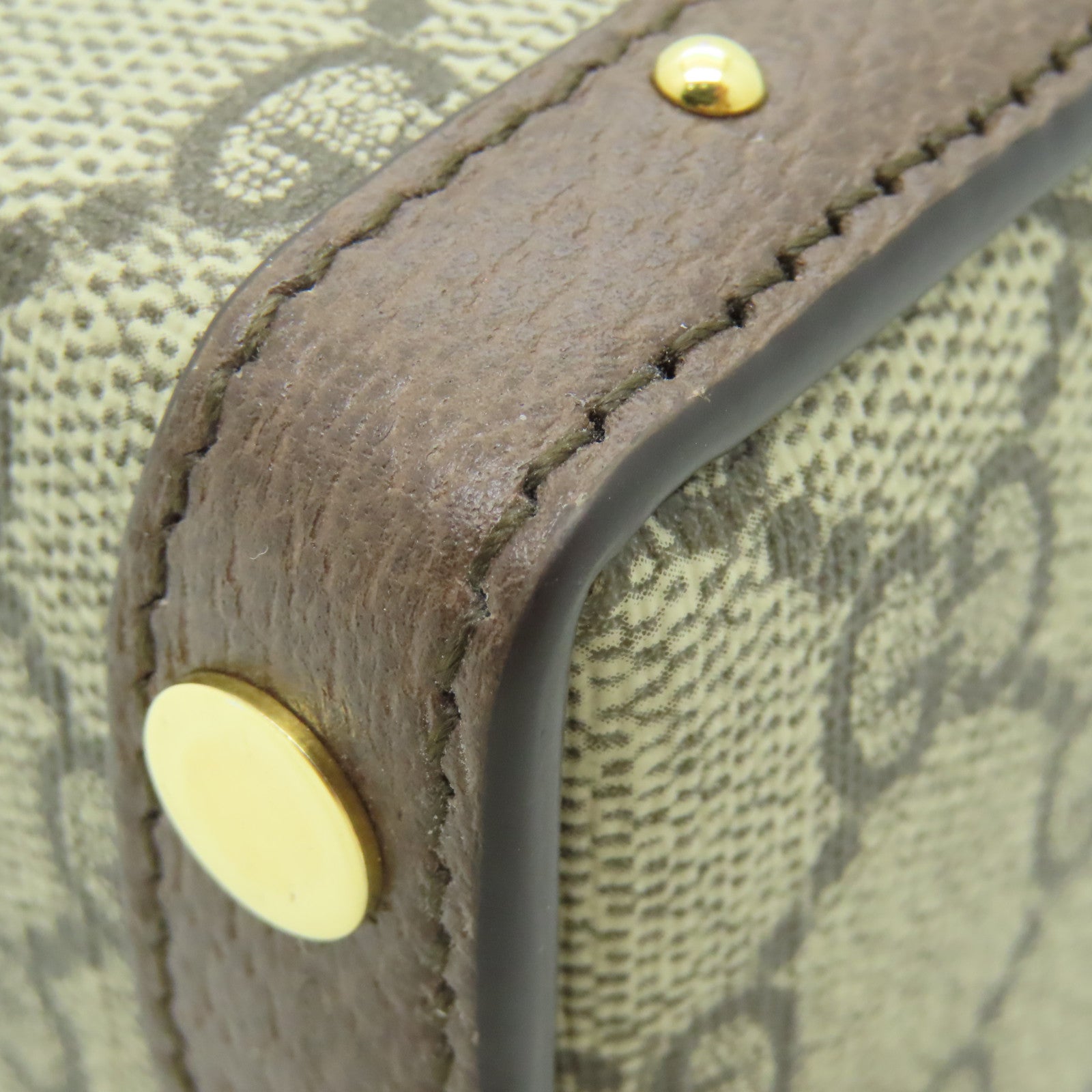 GUCCI 塗層帆布GG MINI BAG金扣肩背袋啡色