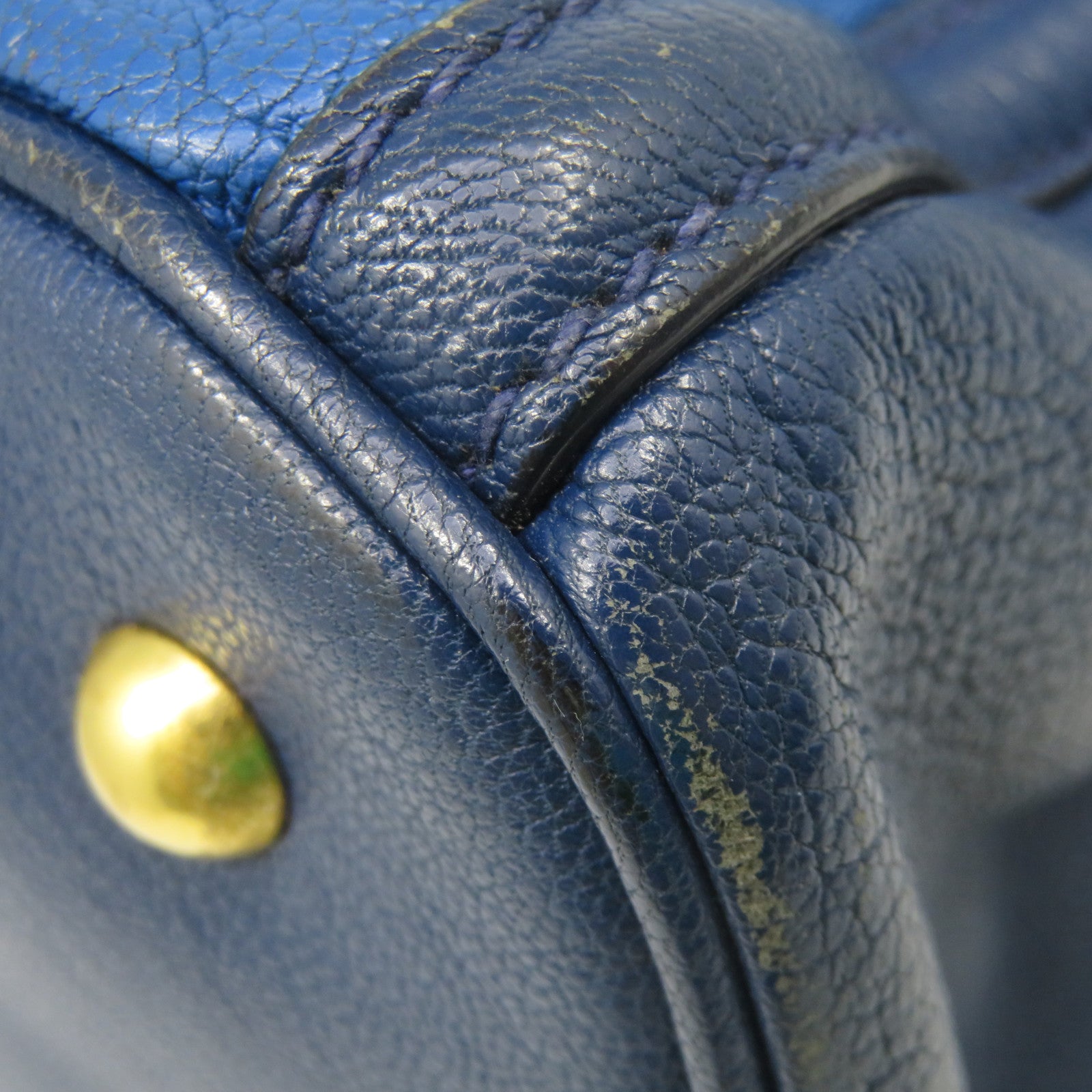 Miu Miu Cowhide Leather 2Way Shoulder Bag Handle Shoulder Bag Blue