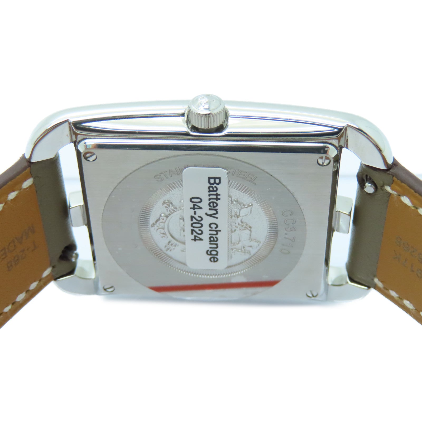 HERMES Cape Cod Watch不鏽鋼手錶石英機芯白色
