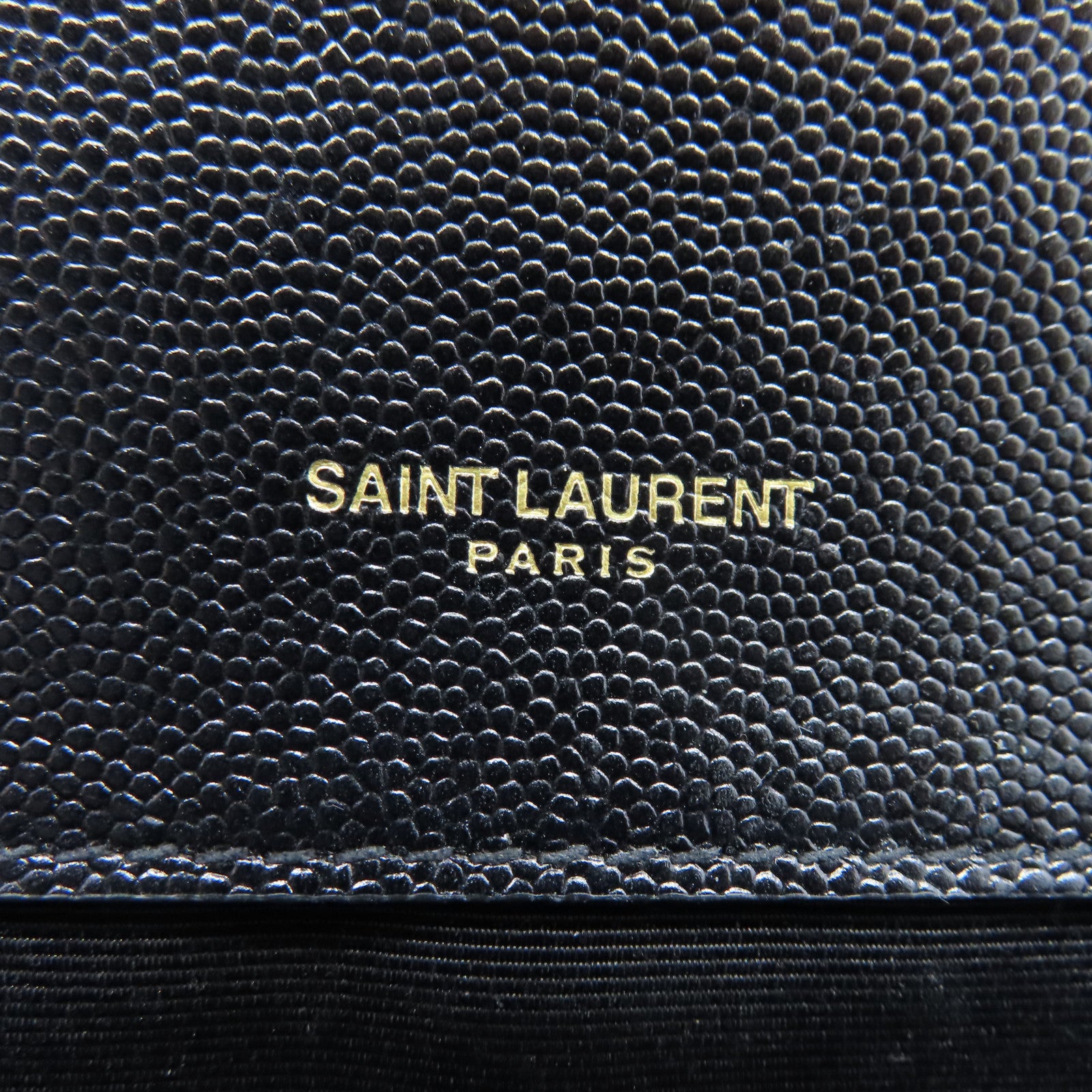 YVES SAINT LAURENT 斜紋牛皮皮革Envelope Medium Bag金扣鏈帶肩背袋黑色
