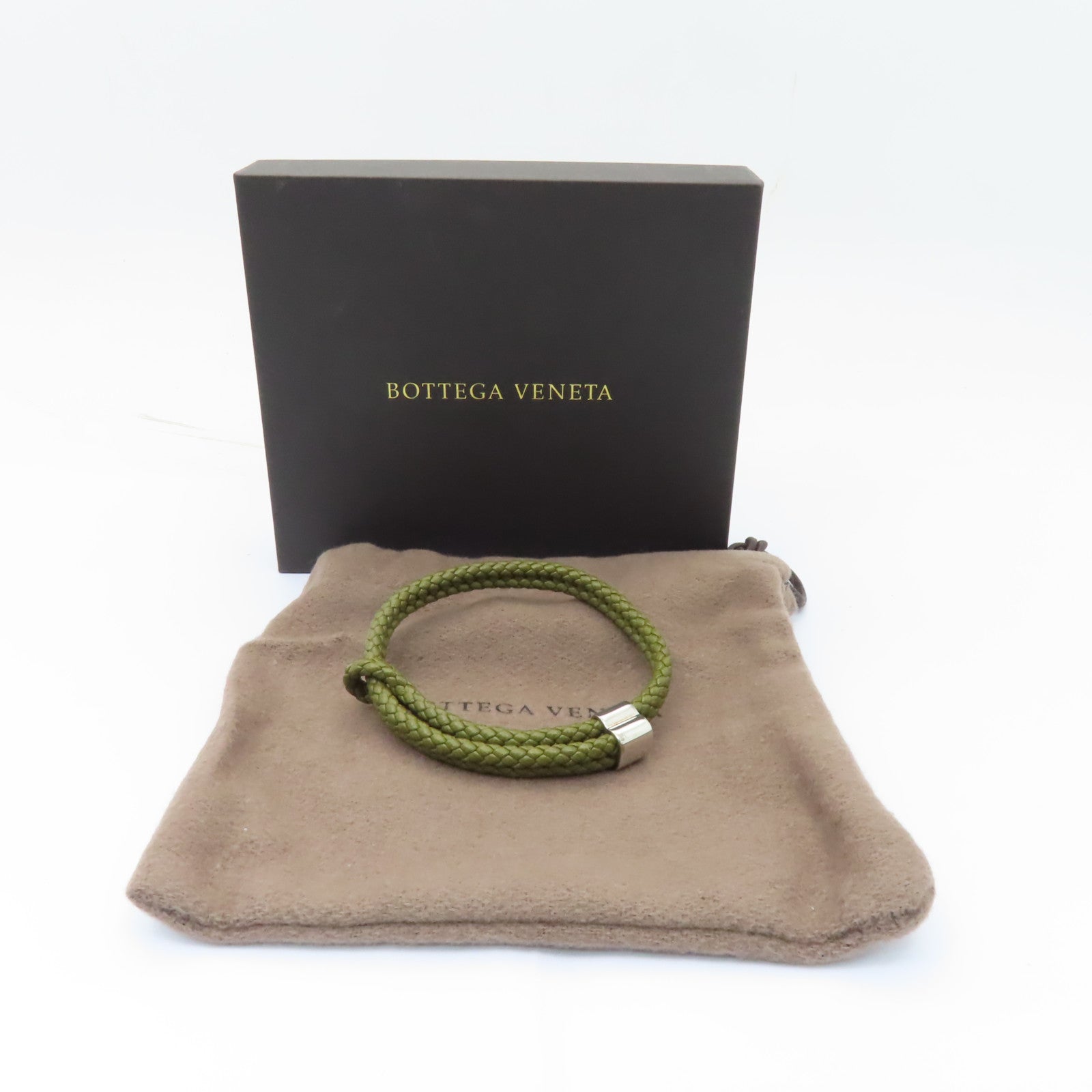 BOTTEGA VENETA 牛皮皮革Bracelets金扣手鏈綠色