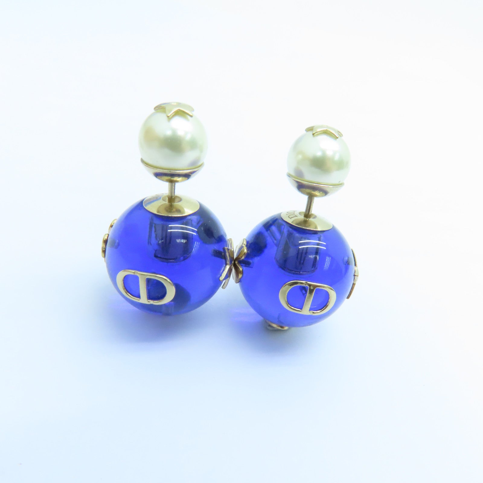 Dior PVC/金属Tribales Earrings耳环金色/蓝色