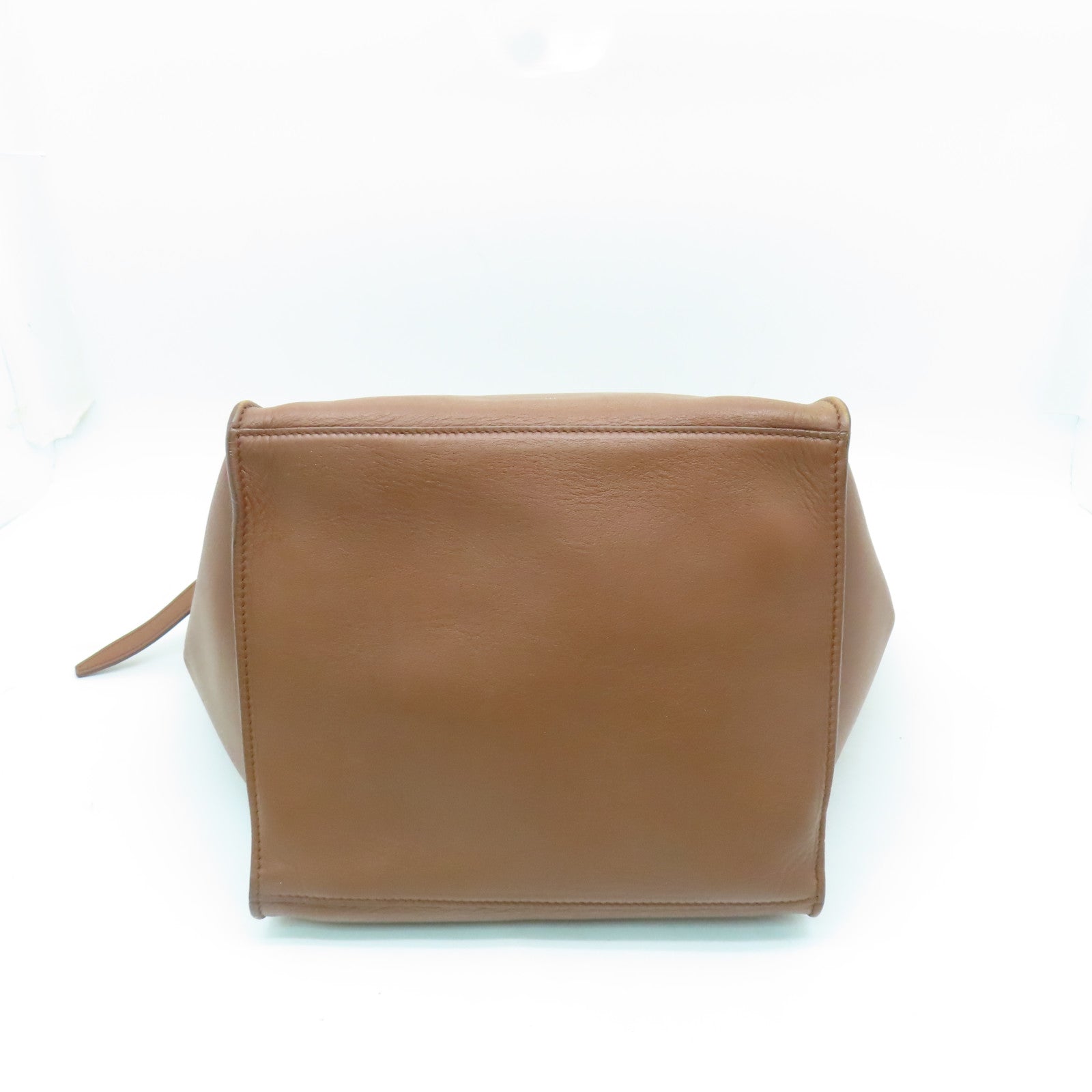 CELINE 牛皮皮革2 Way Shoulder Bag銀扣手挽肩背兩用袋棕色