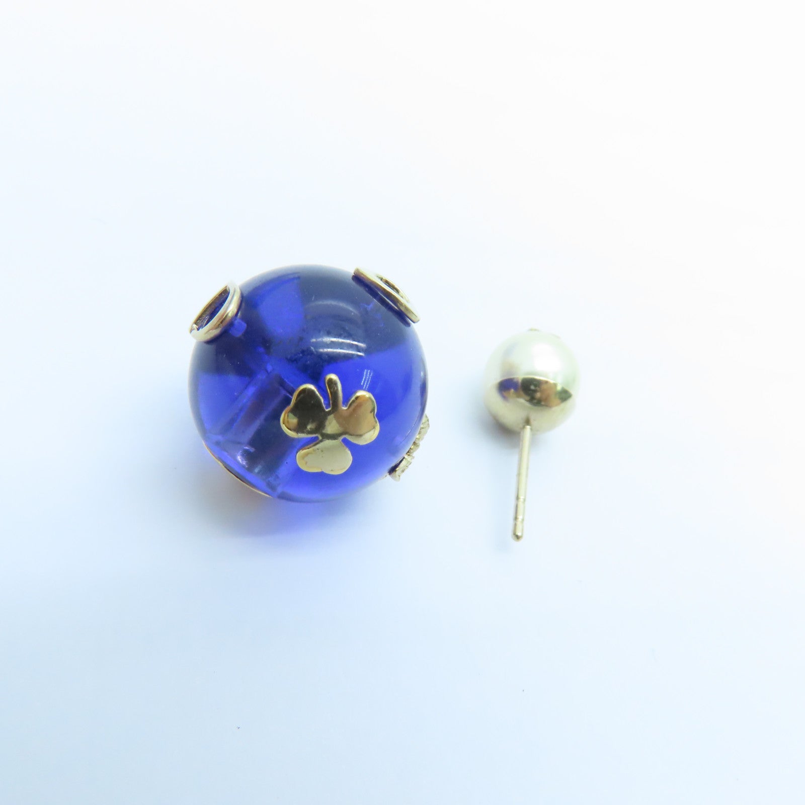 Dior PVC/金属Tribales Earrings耳环金色/蓝色