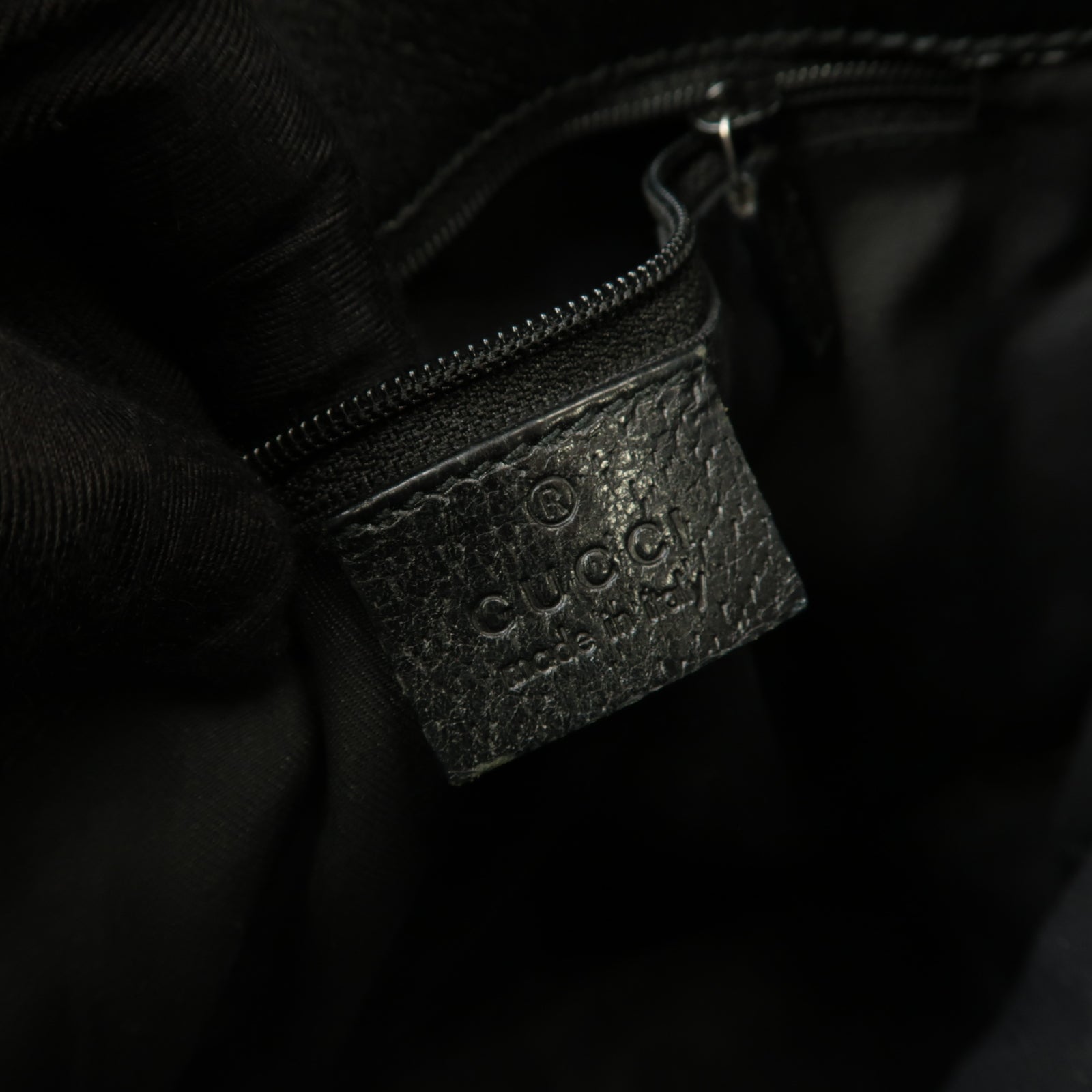 GUCCI 帆布Shoulder Bag銀扣肩背袋黒色