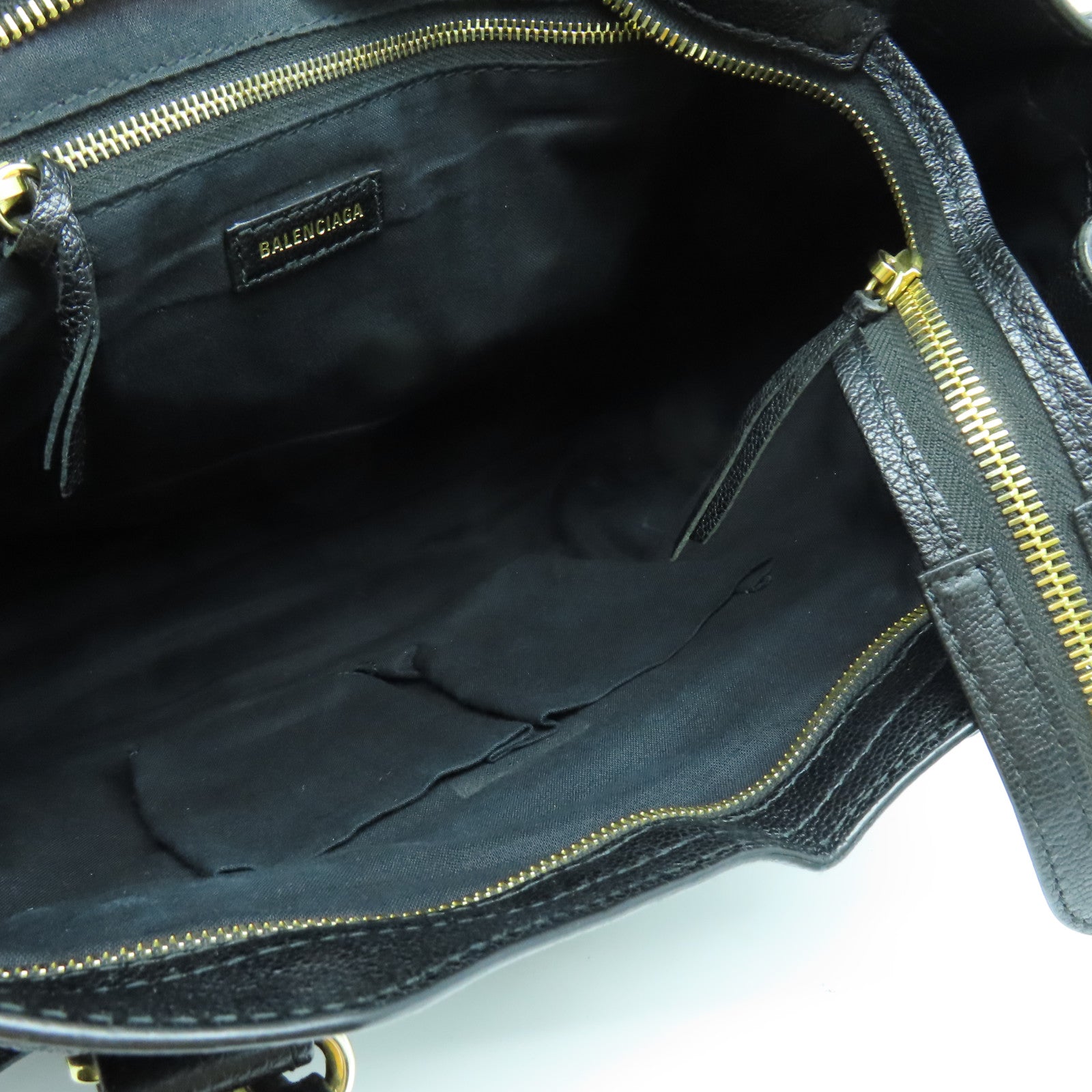 BALENCIAGA 牛皮皮革City金扣手挽肩背兩用袋黑色