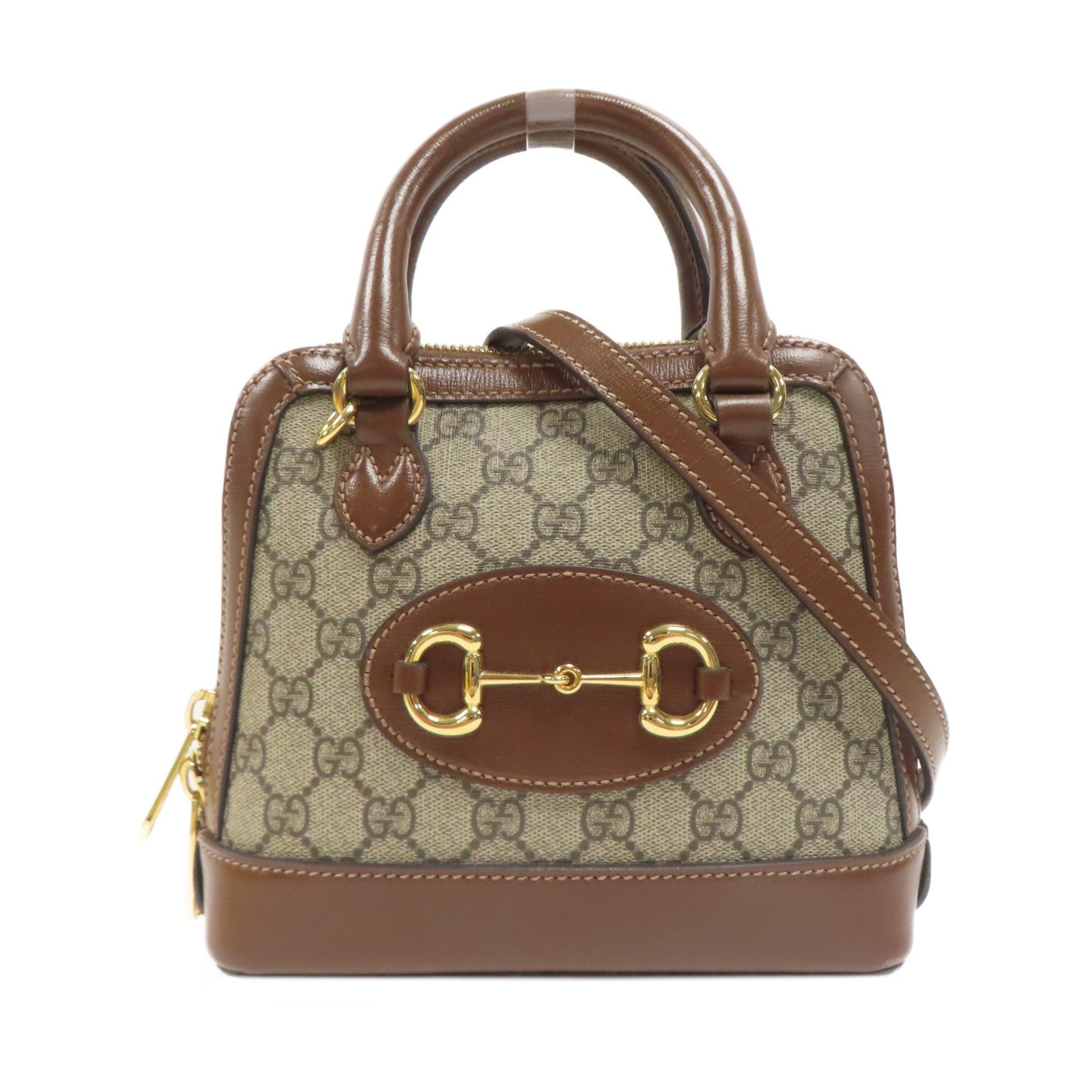 GUCCI 塗層帆布Supreme 1955金扣手挽肩背兩用袋啡色