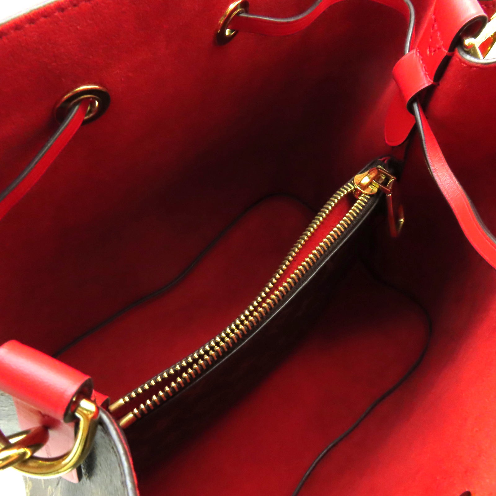 LOUIS VUITTON Monogram NeoNoe MM Shoulder Bag手挽肩背兩用袋啡色/紅色