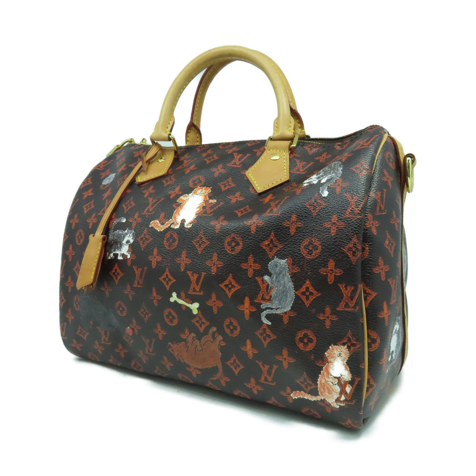 LOUIS VUITTON Monogram Grace Coddngton CatogramSpeedy 30 Band金扣手挽肩背兩用袋啡色