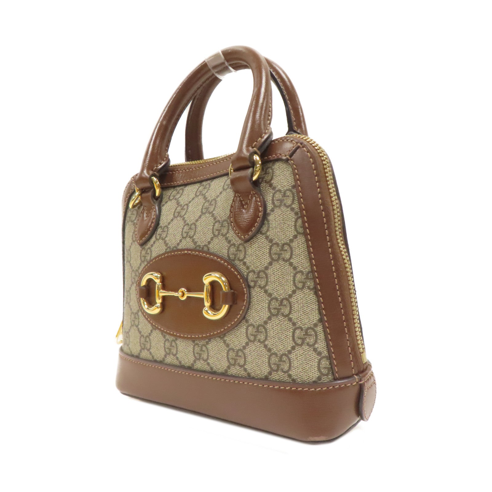 GUCCI 塗層帆布Supreme 1955金扣手挽肩背兩用袋啡色