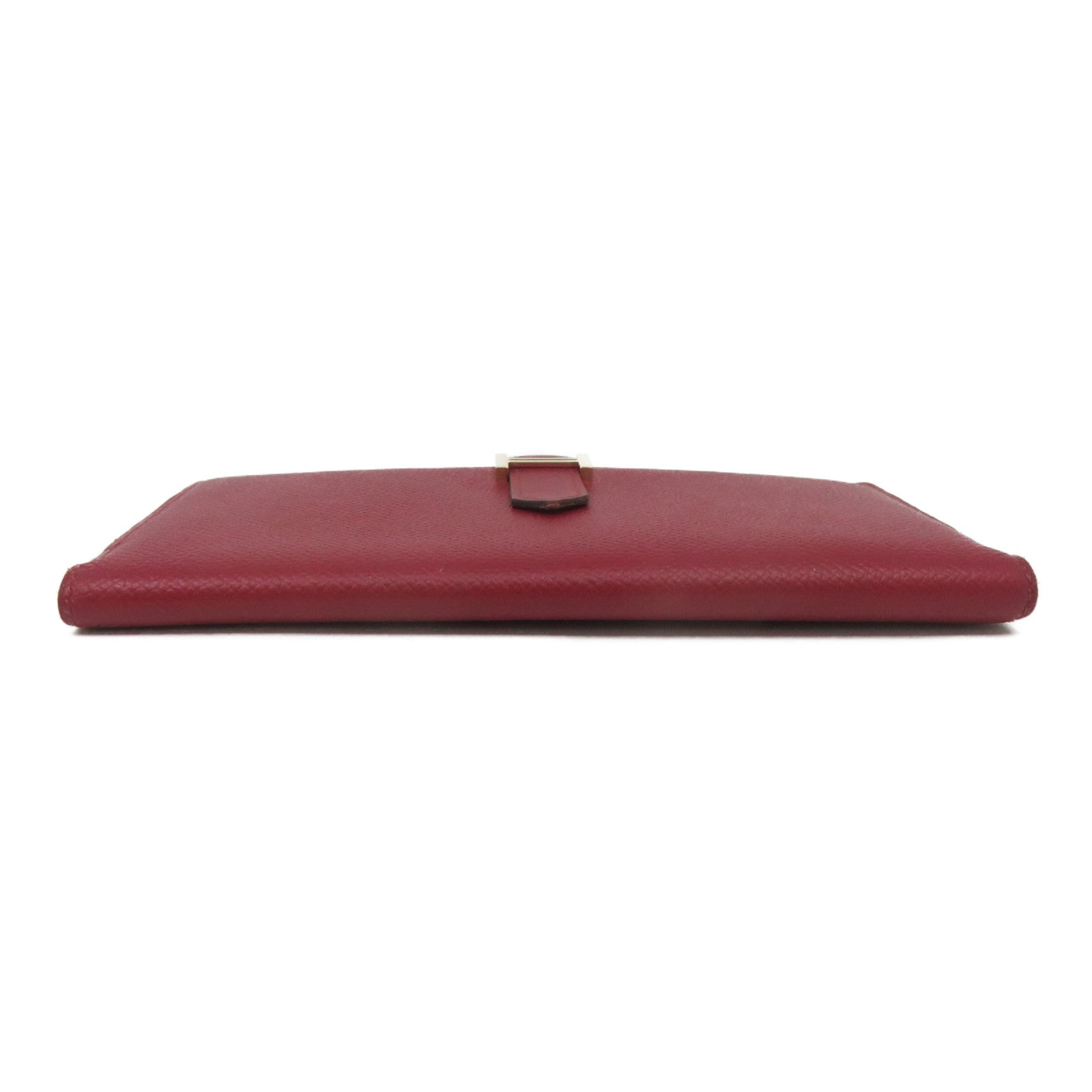 HERMES [Sharp Discount] Epsom Leather Bearn Long Wallet Gold Buckle Long Wallet Red/Rouge Grenade
