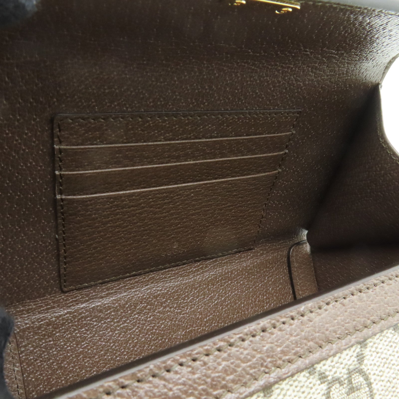 GUCCI 塗層帆布GG MINI BAG金扣肩背袋啡色
