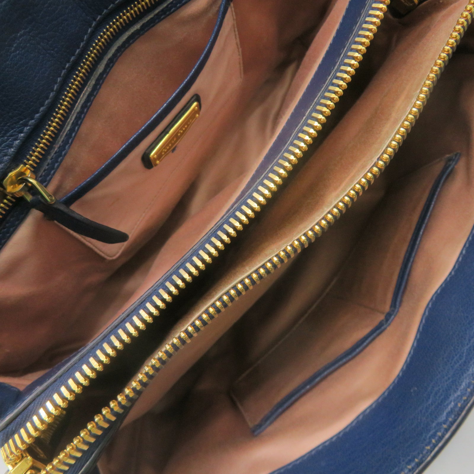 Miu Miu Cowhide Leather 2Way Shoulder Bag Handle Shoulder Bag Blue