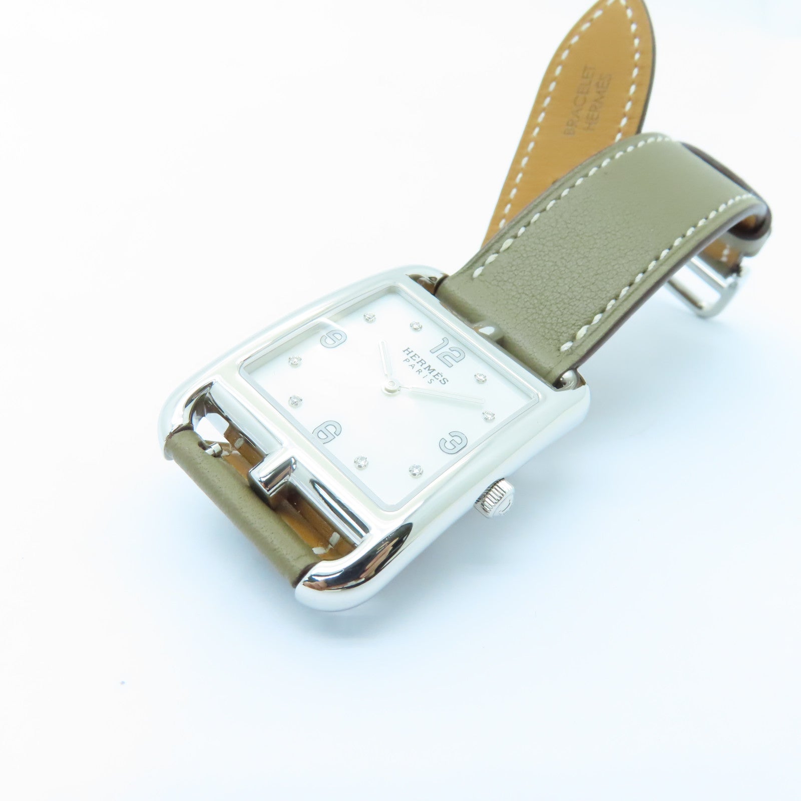 HERMES Cape Cod Watch不鏽鋼手錶石英機芯白色