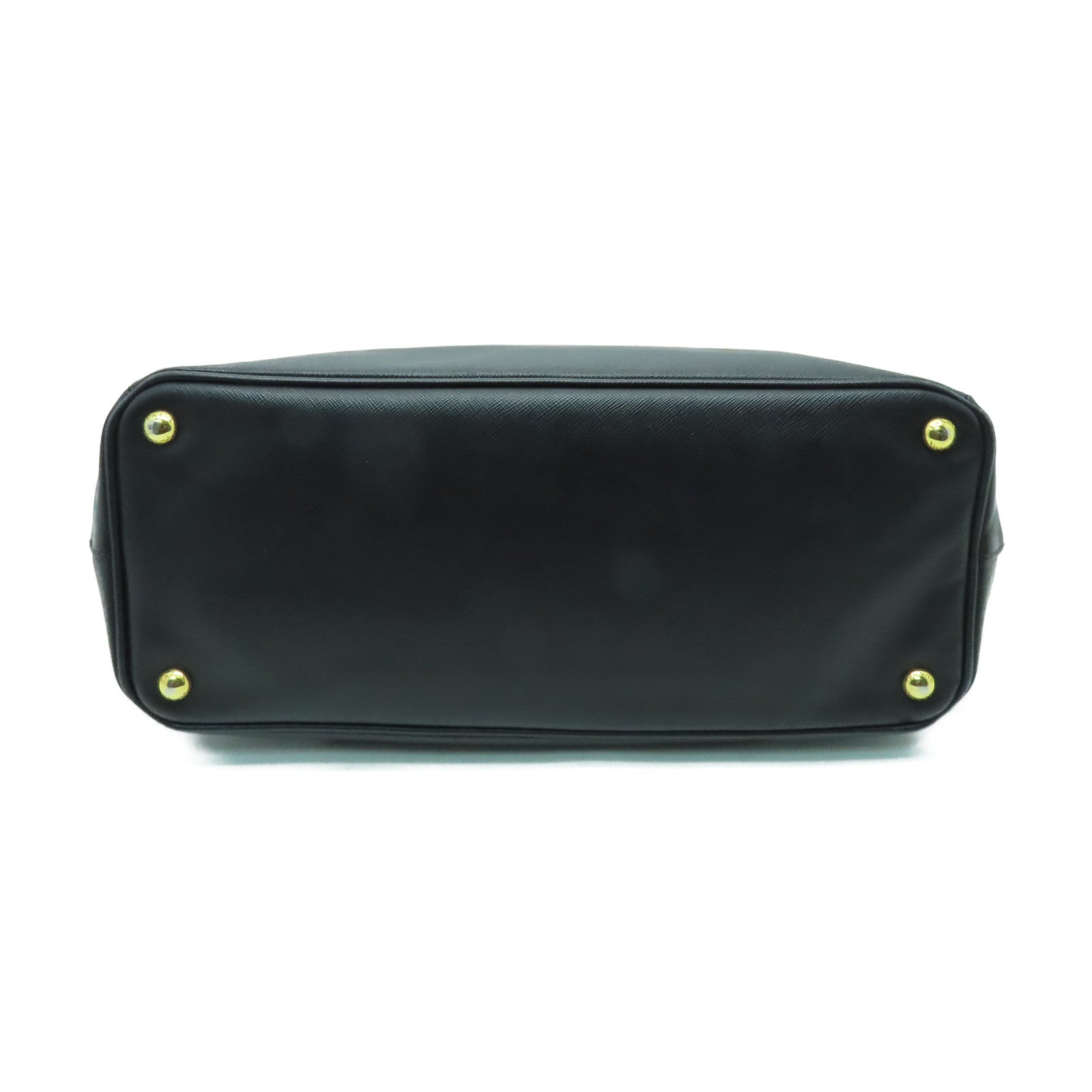 PRADA 牛皮皮革Galleria Handbag金扣手挽袋黑色