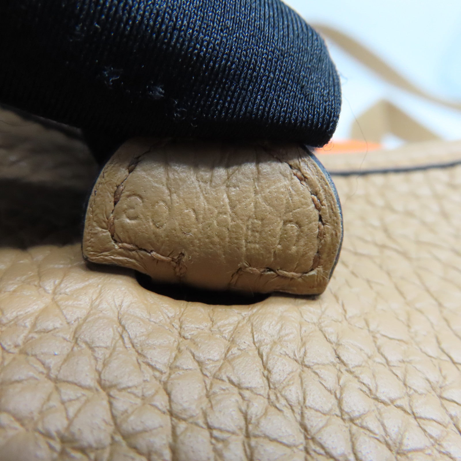 HERMES Clemence Leather Evelyne TPM Gold Buckle Shoulder Bag Brown