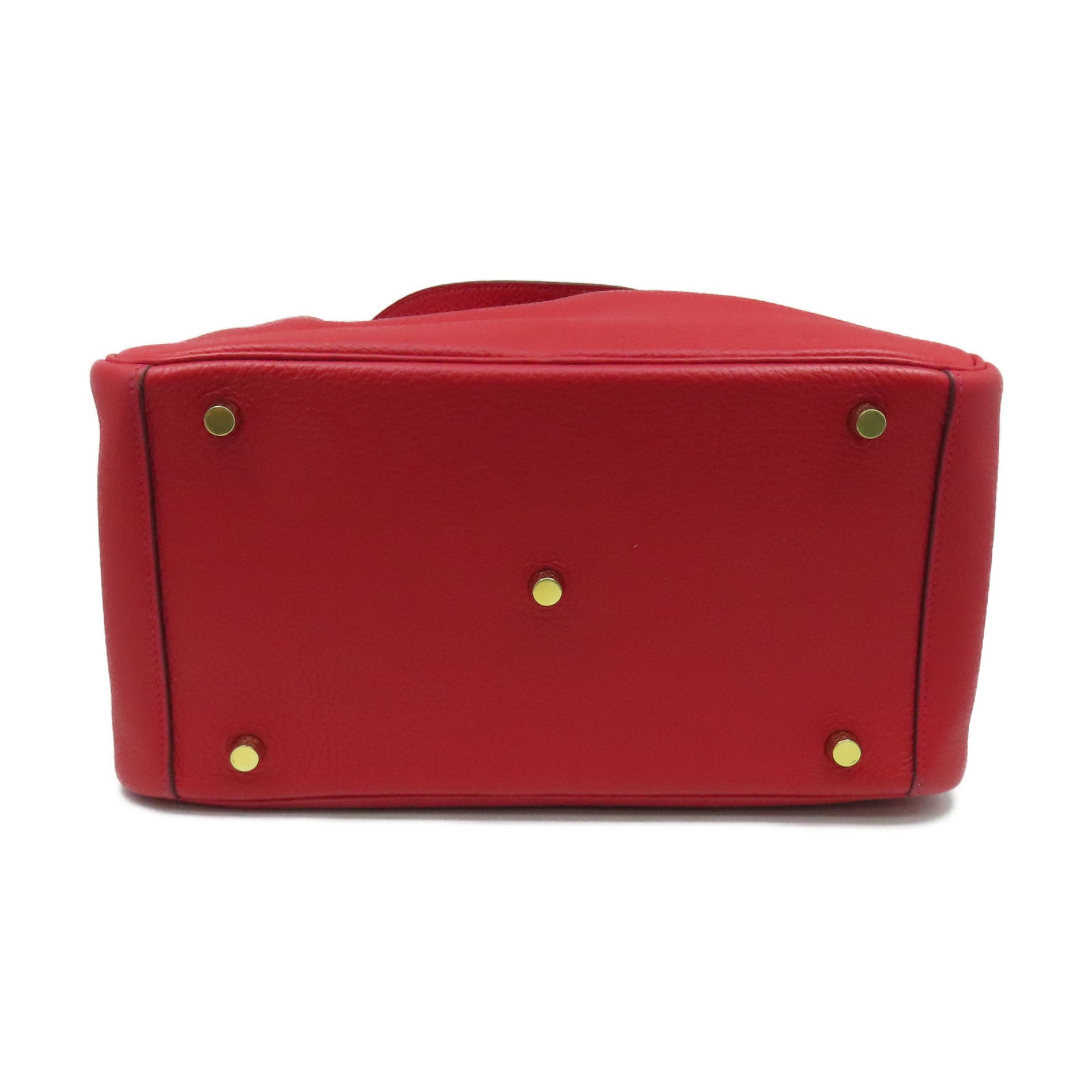 HERMES Clemence皮革Lindy 30 Shoulder Bag金扣肩背袋紅色