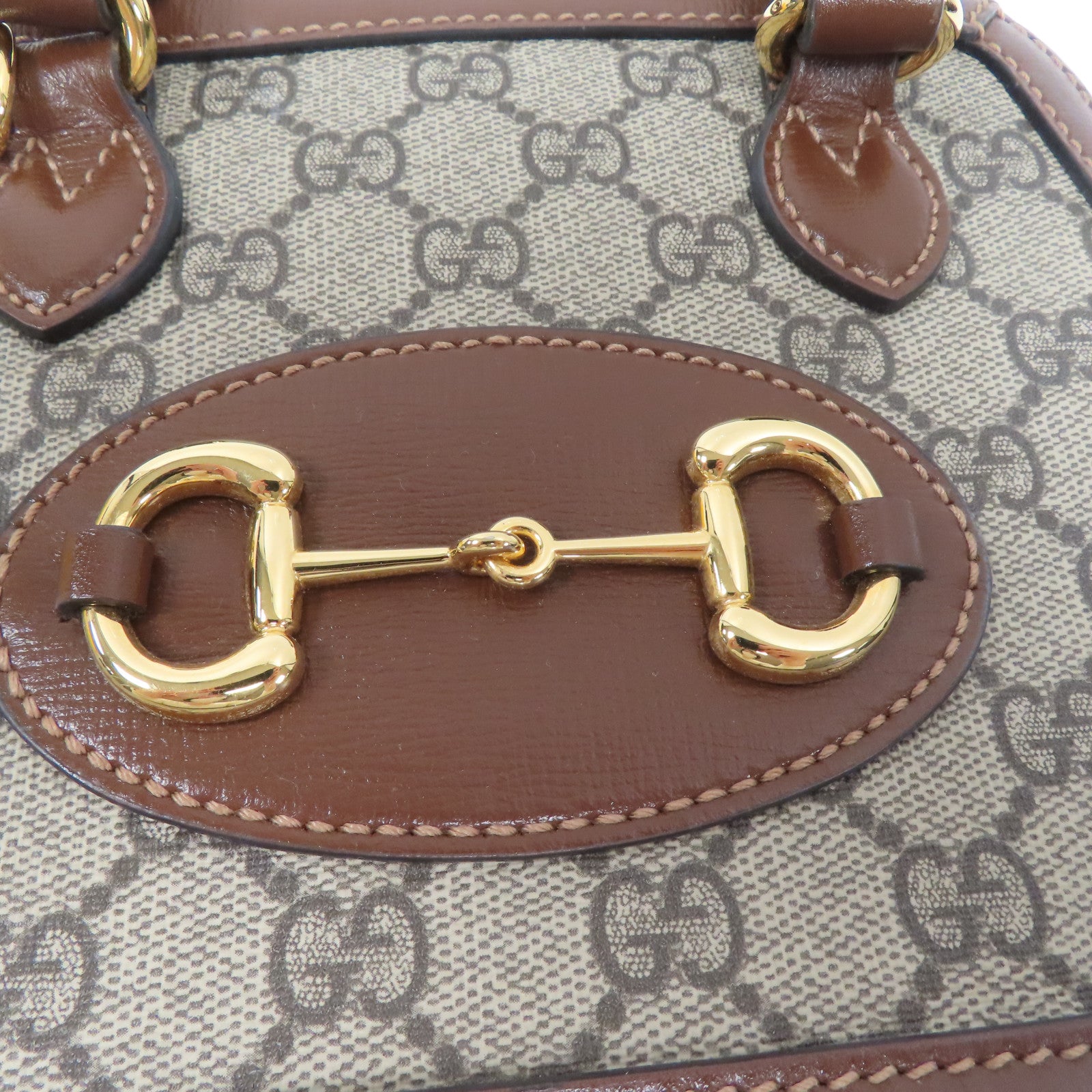 GUCCI 塗層帆布Supreme 1955金扣手挽肩背兩用袋啡色