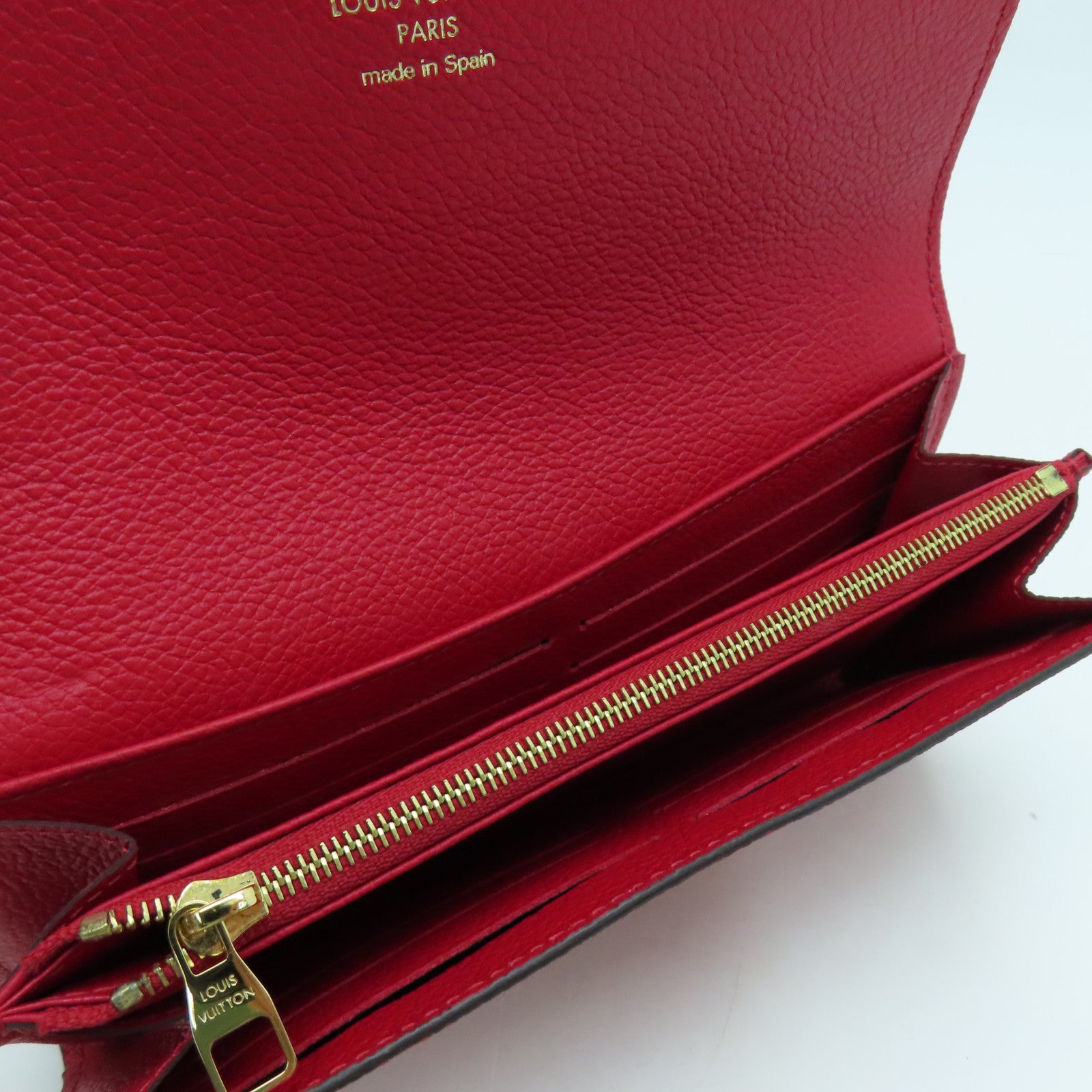 LOUIS VUITTON 【激減優惠】Monogram Empreinte Sarah Wallet金扣長錢包紅色