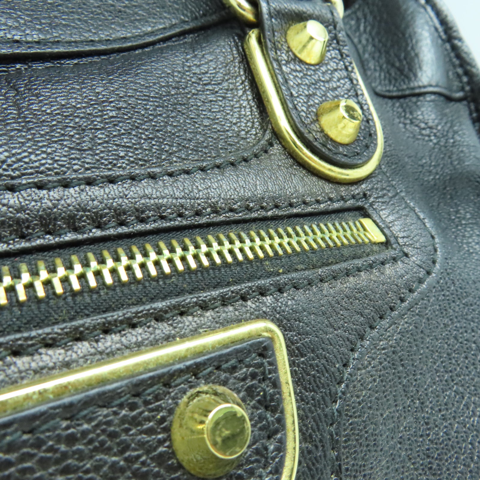 BALENCIAGA 牛皮皮革City金扣手挽肩背兩用袋黑色