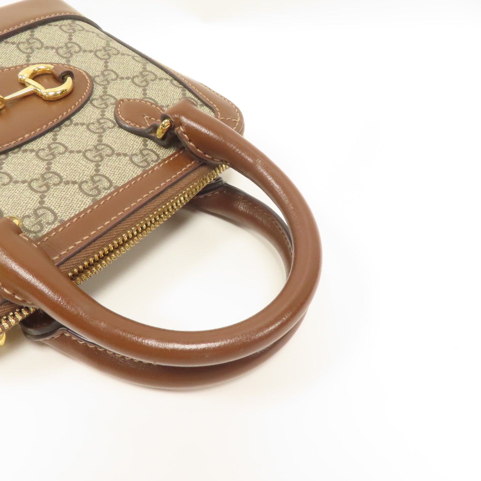 GUCCI 塗層帆布Supreme 1955金扣手挽肩背兩用袋啡色