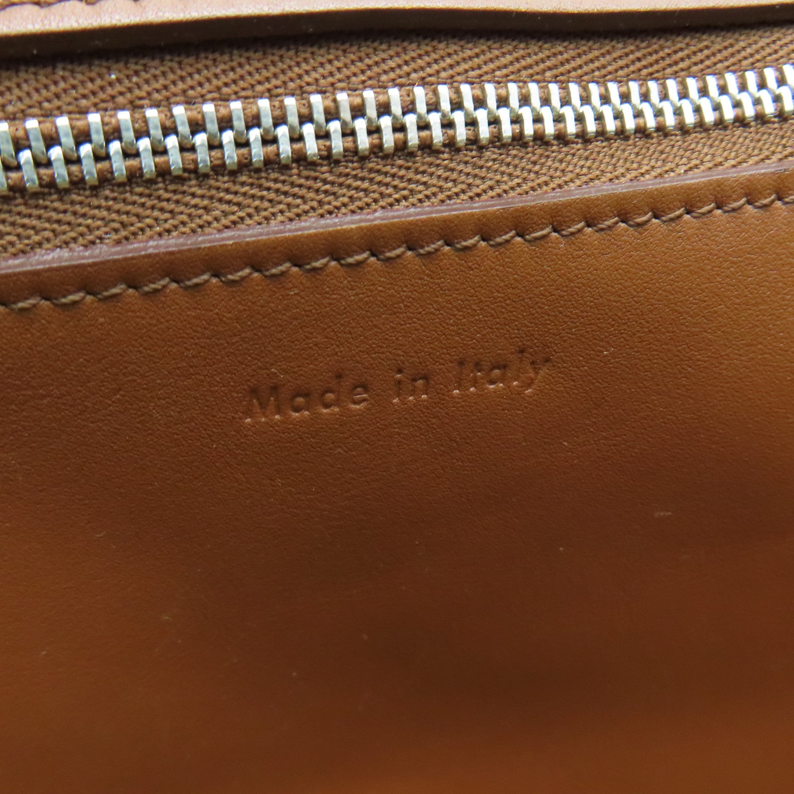 CELINE 牛皮皮革2 Way Shoulder Bag銀扣手挽肩背兩用袋棕色