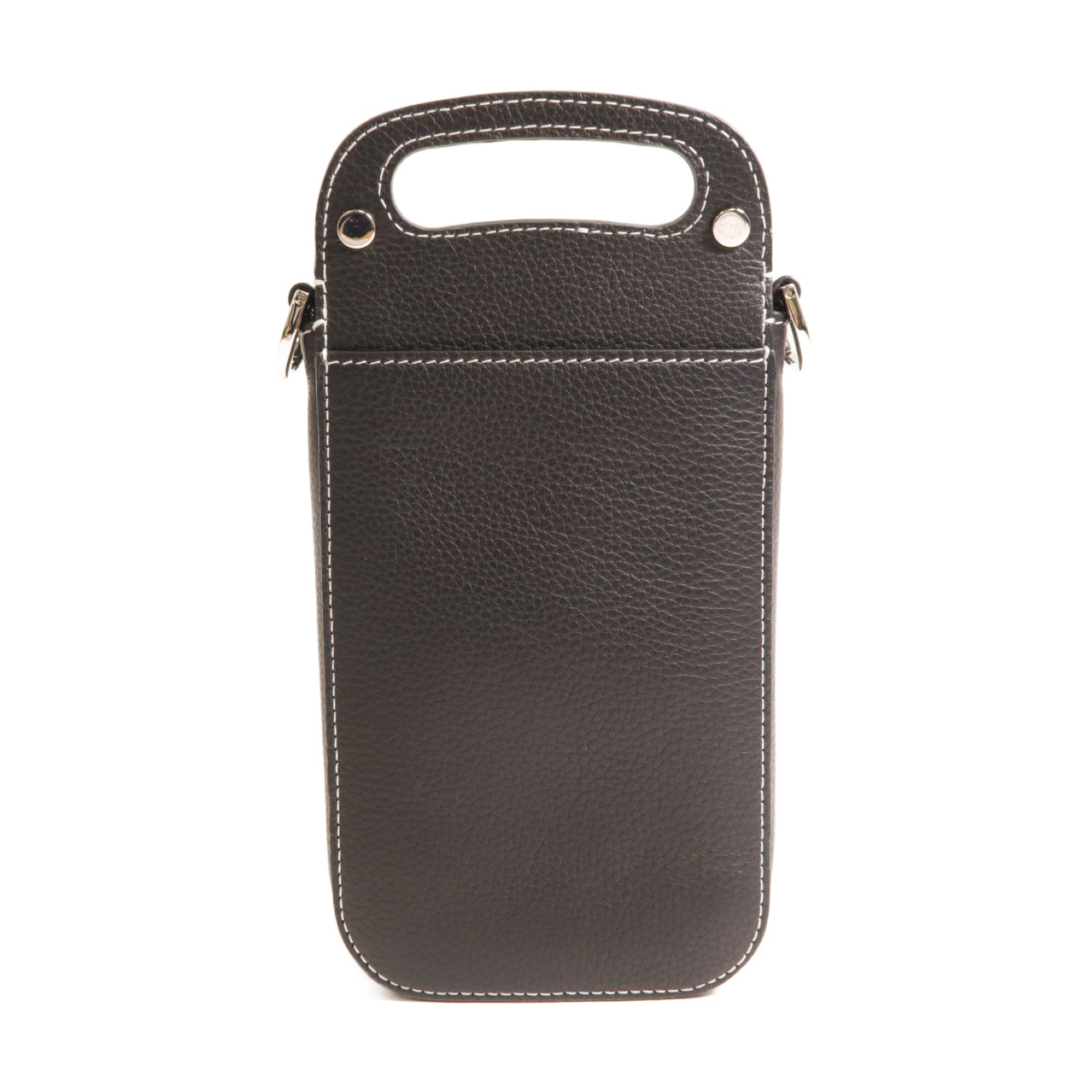 Dior 牛皮皮革Vertical Pouch With Strap銀扣肩背袋黑色