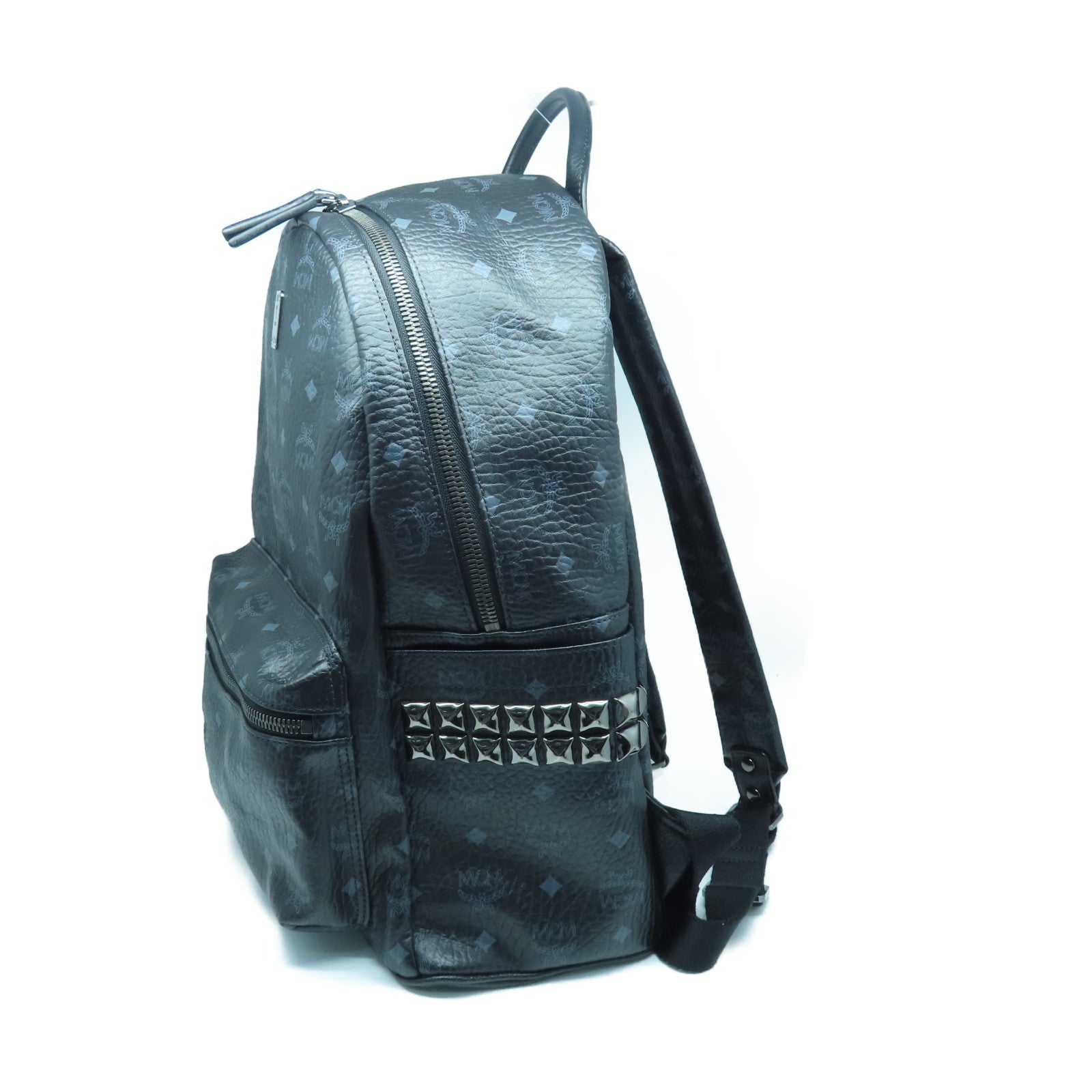 MCM Cowhide Leather Backpack Black/Grey
