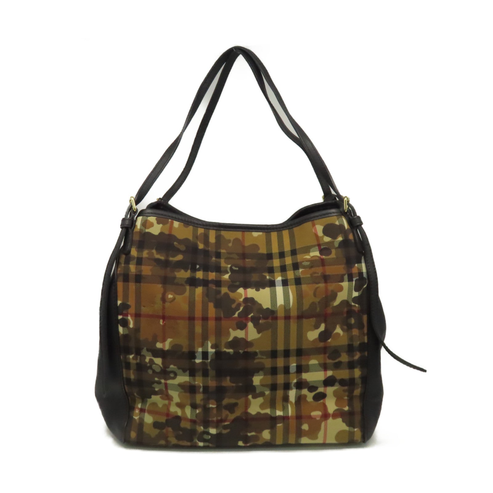 BURBERRY 帆布Shoulder Bag肩背袋啡色/黑色
