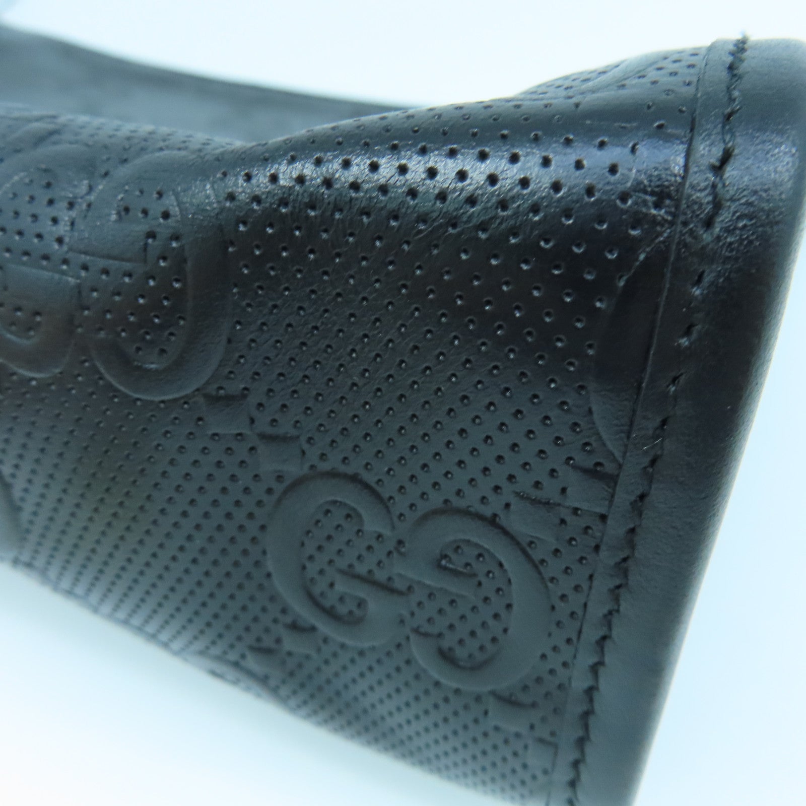 GUCCI Leather Comparison Clutch Bag Silver Buckle Black